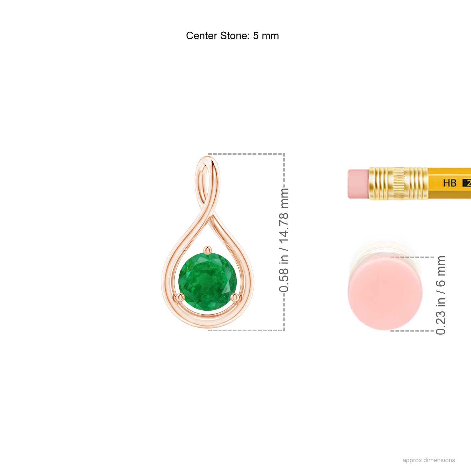 AA - Emerald / 0.45 CT / 14 KT Rose Gold