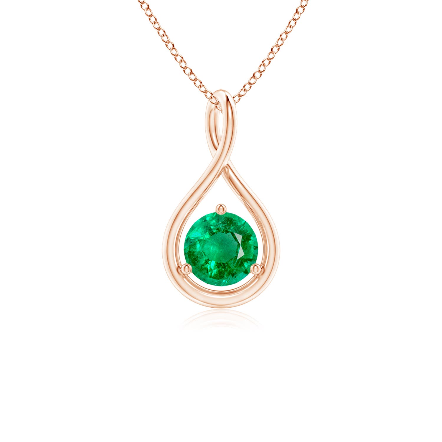 AAA - Emerald / 0.45 CT / 14 KT Rose Gold