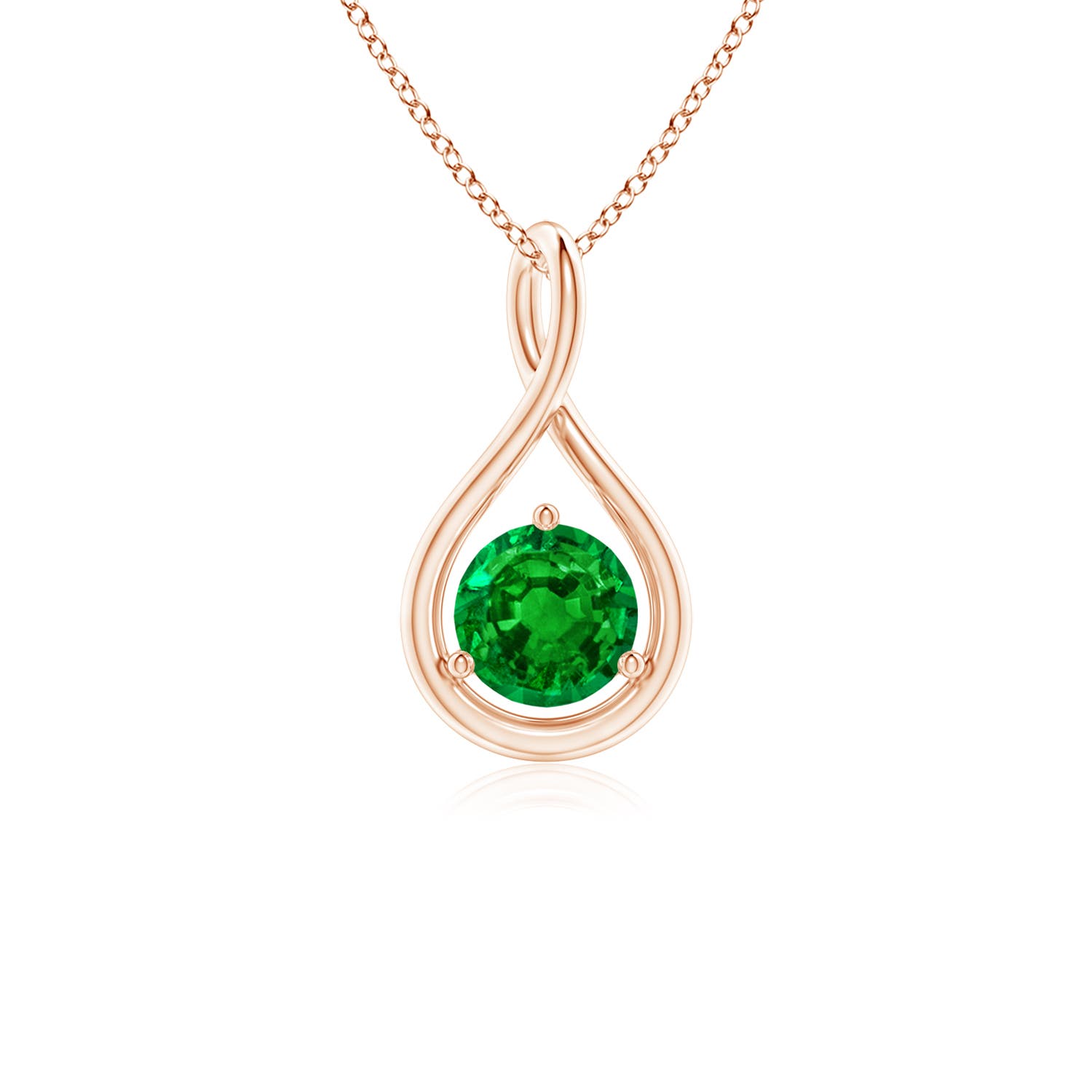 AAAA - Emerald / 0.45 CT / 14 KT Rose Gold