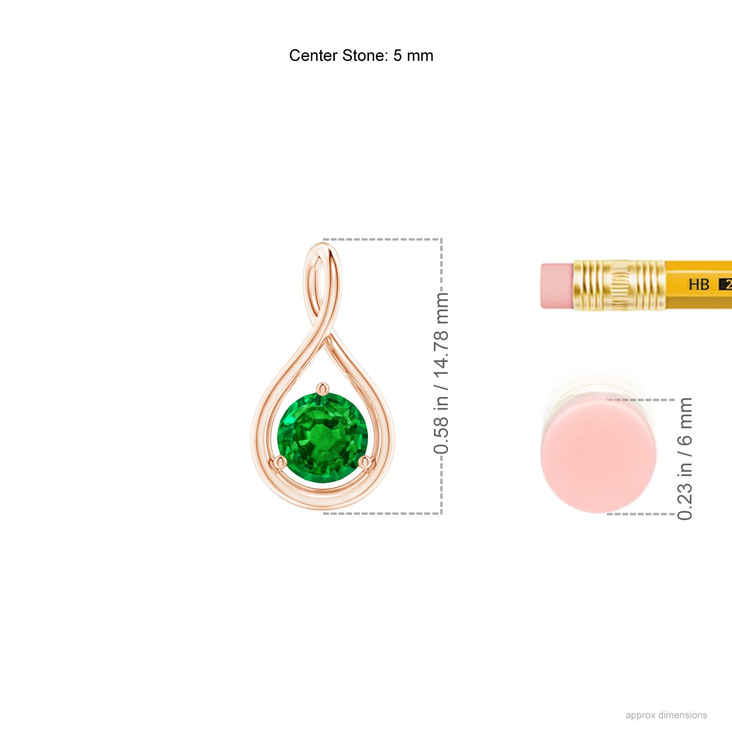 AAAA - Emerald / 0.45 CT / 14 KT Rose Gold