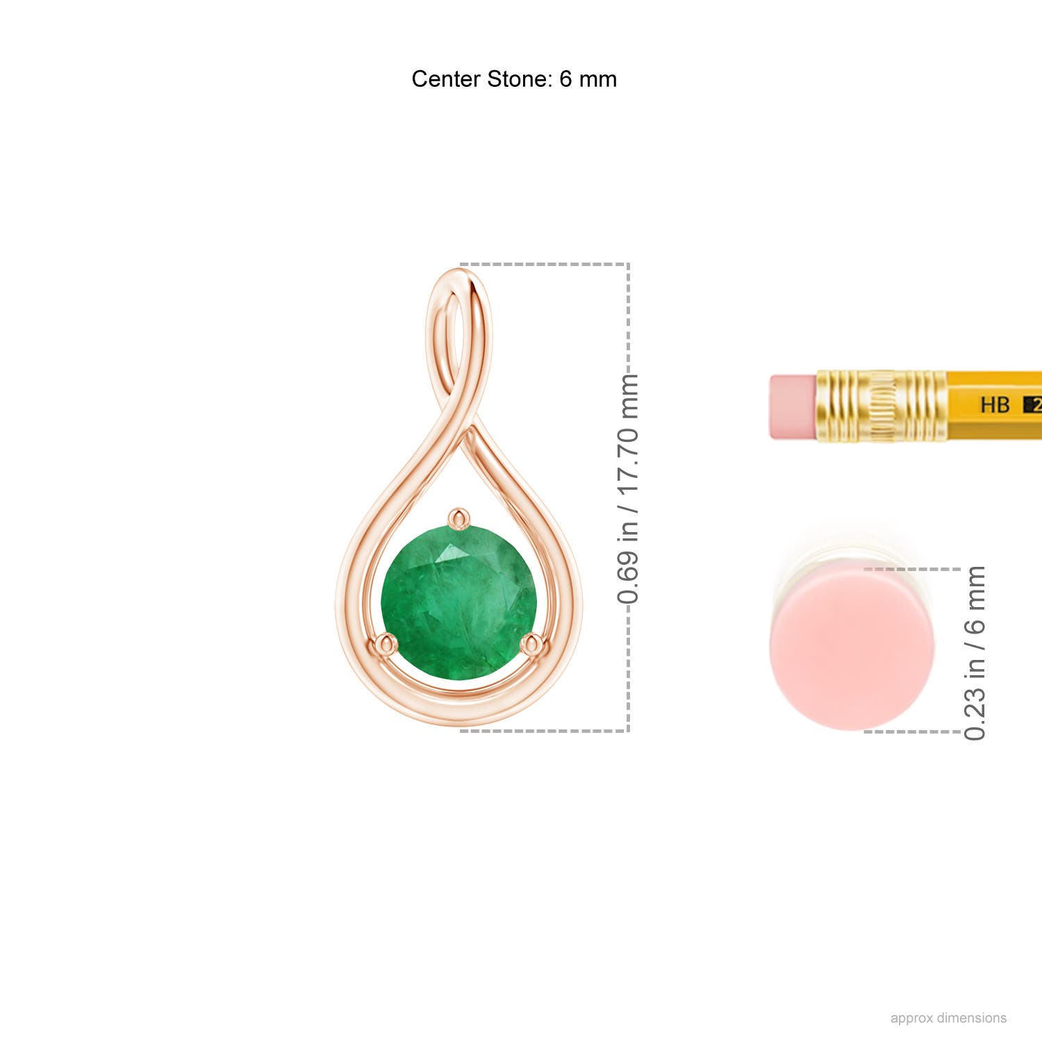 A - Emerald / 0.75 CT / 14 KT Rose Gold