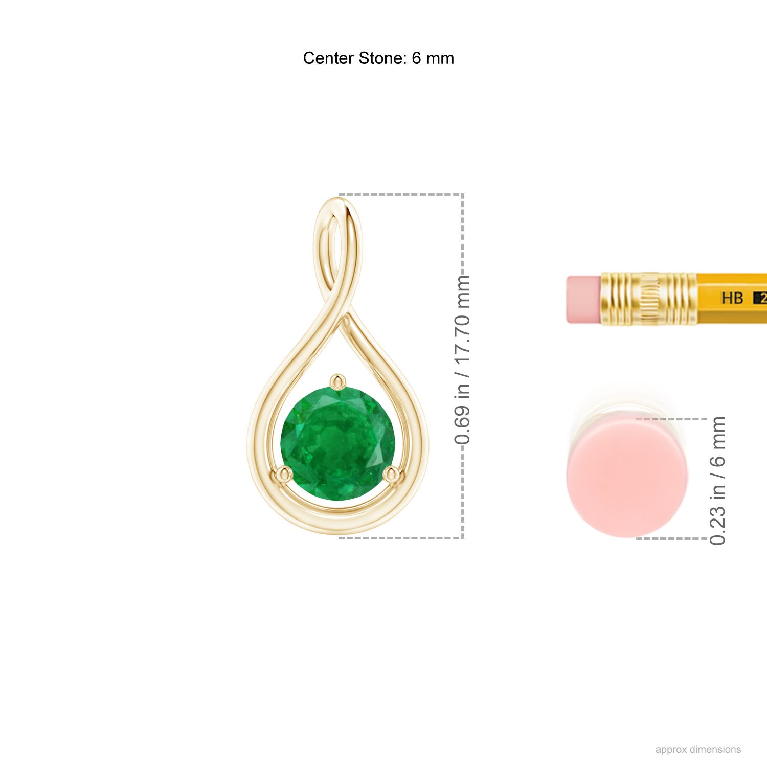 AA - Emerald / 0.75 CT / 14 KT Yellow Gold