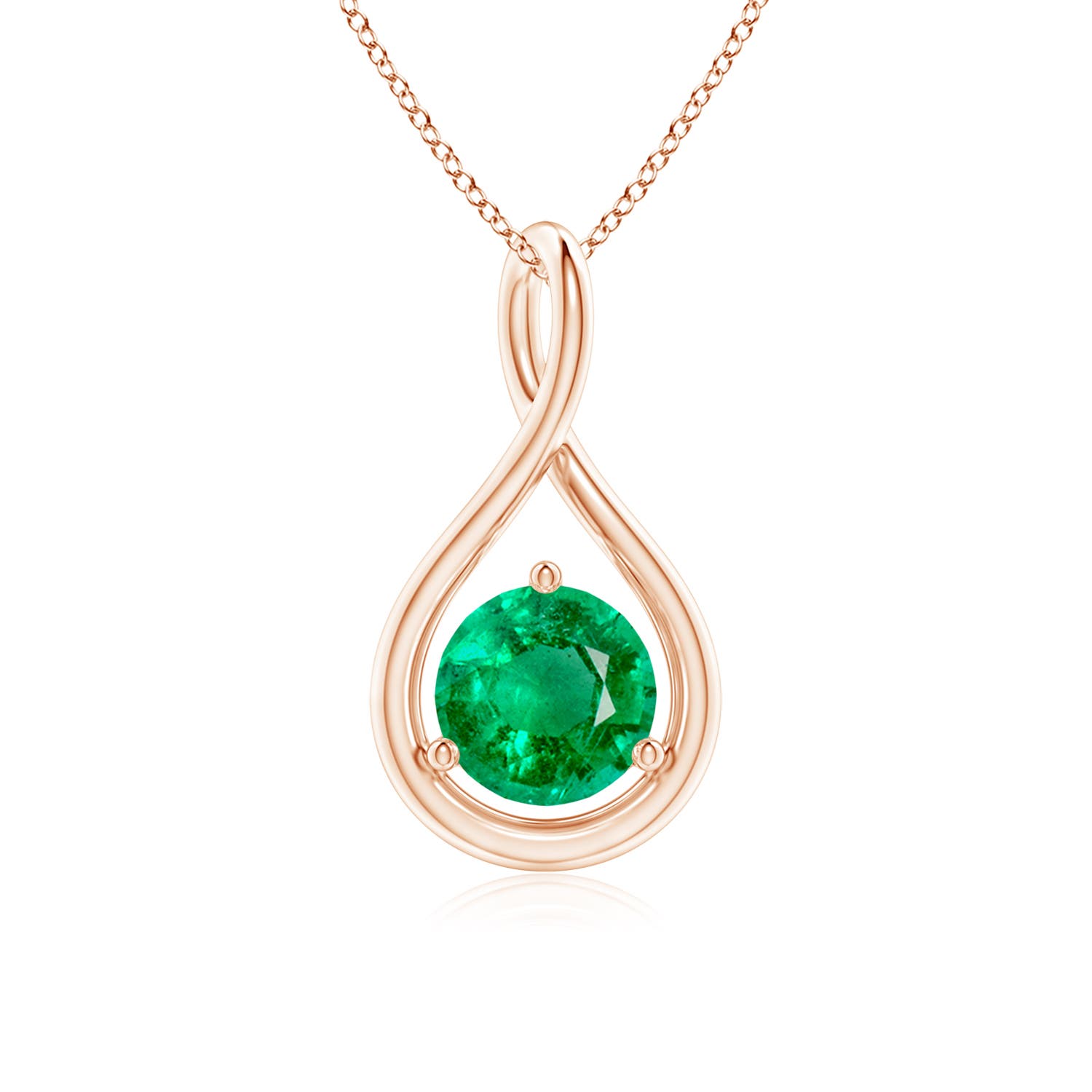 AAA - Emerald / 0.75 CT / 14 KT Rose Gold