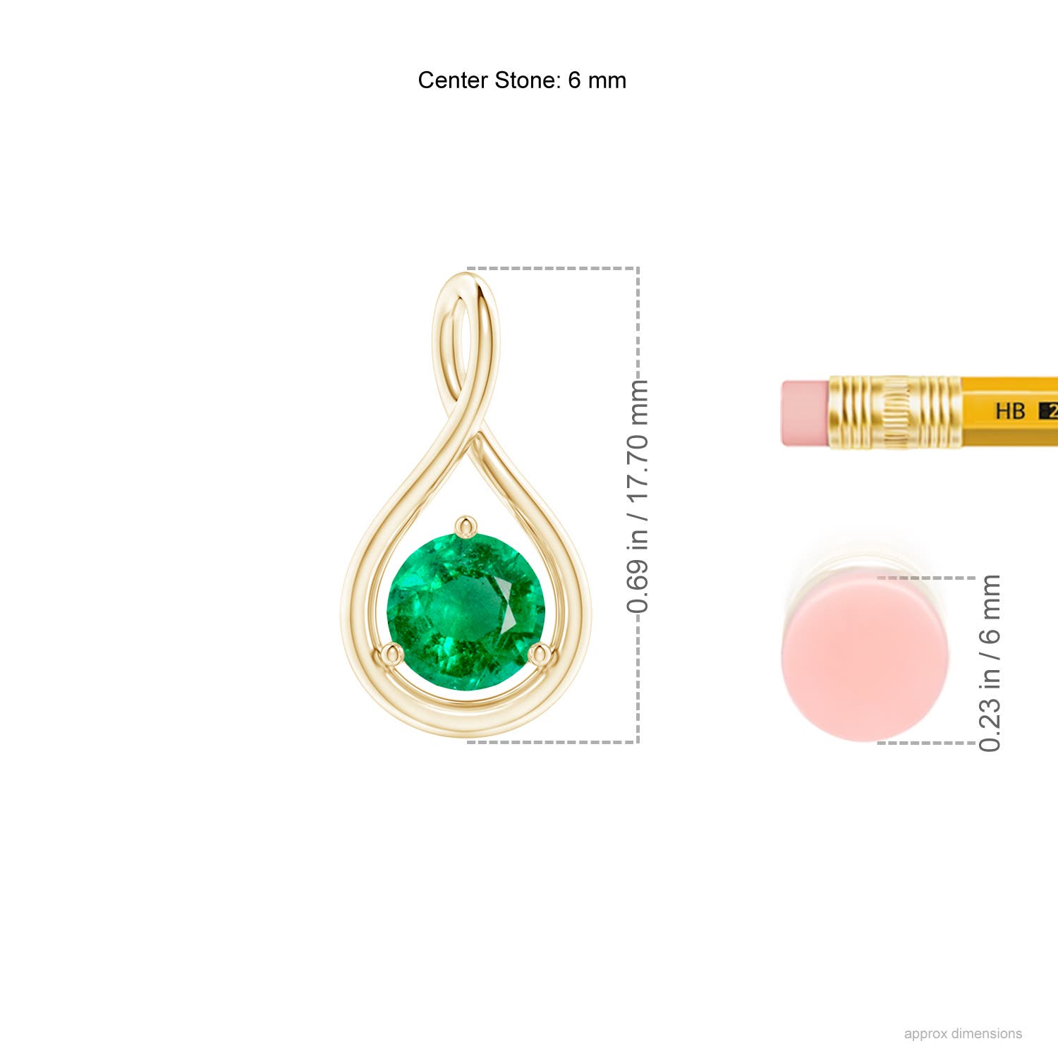 AAA - Emerald / 0.75 CT / 14 KT Yellow Gold