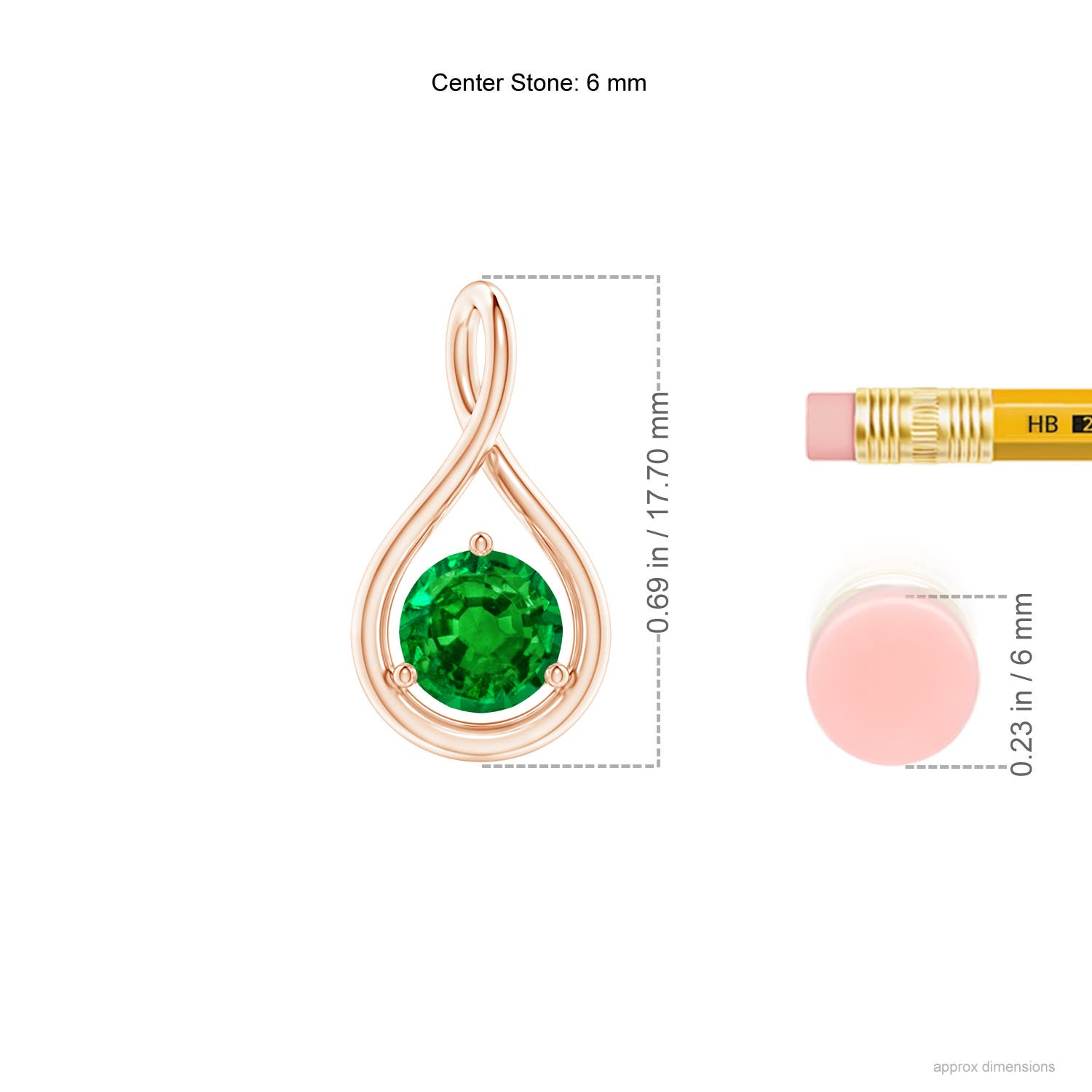 AAAA - Emerald / 0.75 CT / 14 KT Rose Gold