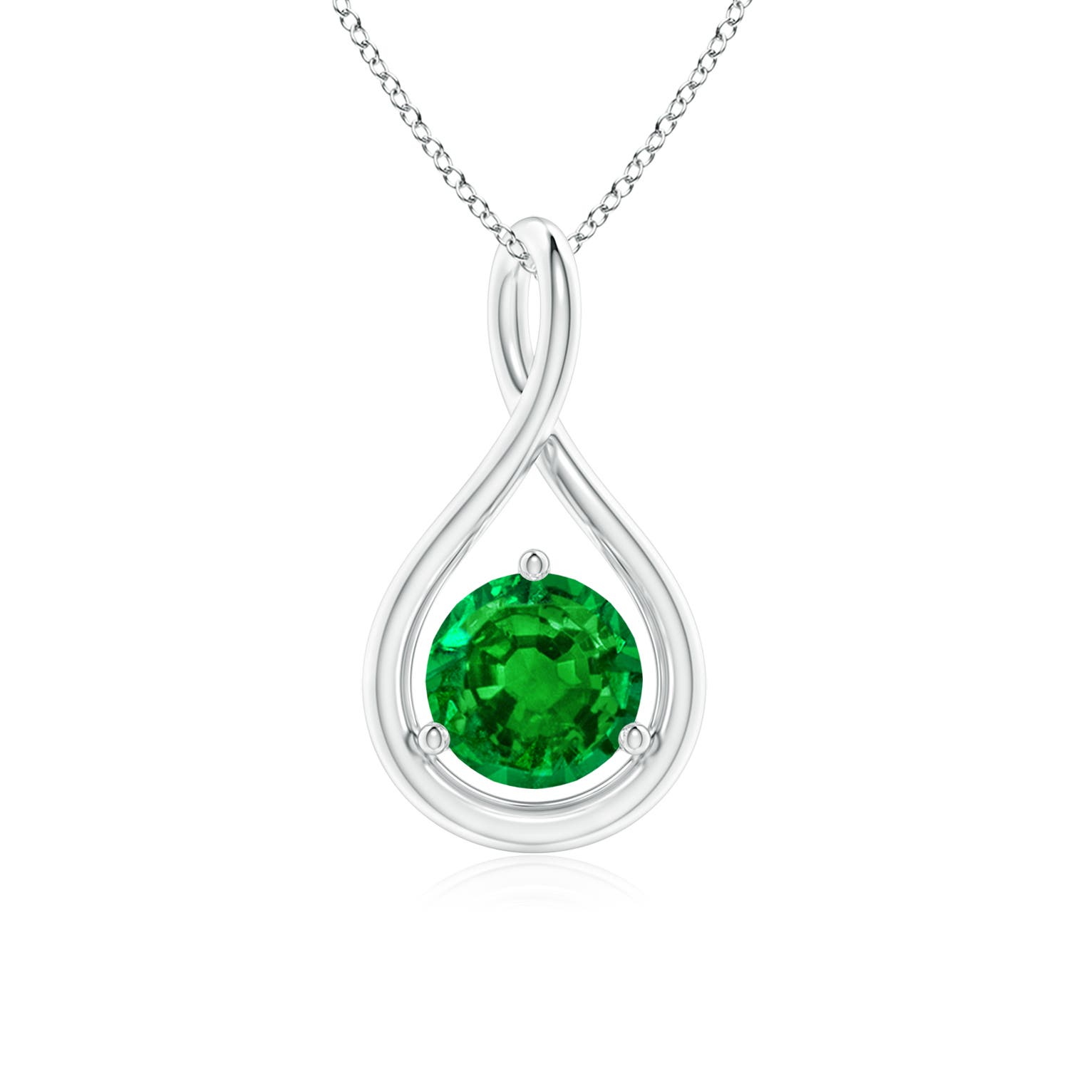 AAAA - Emerald / 0.75 CT / 14 KT White Gold