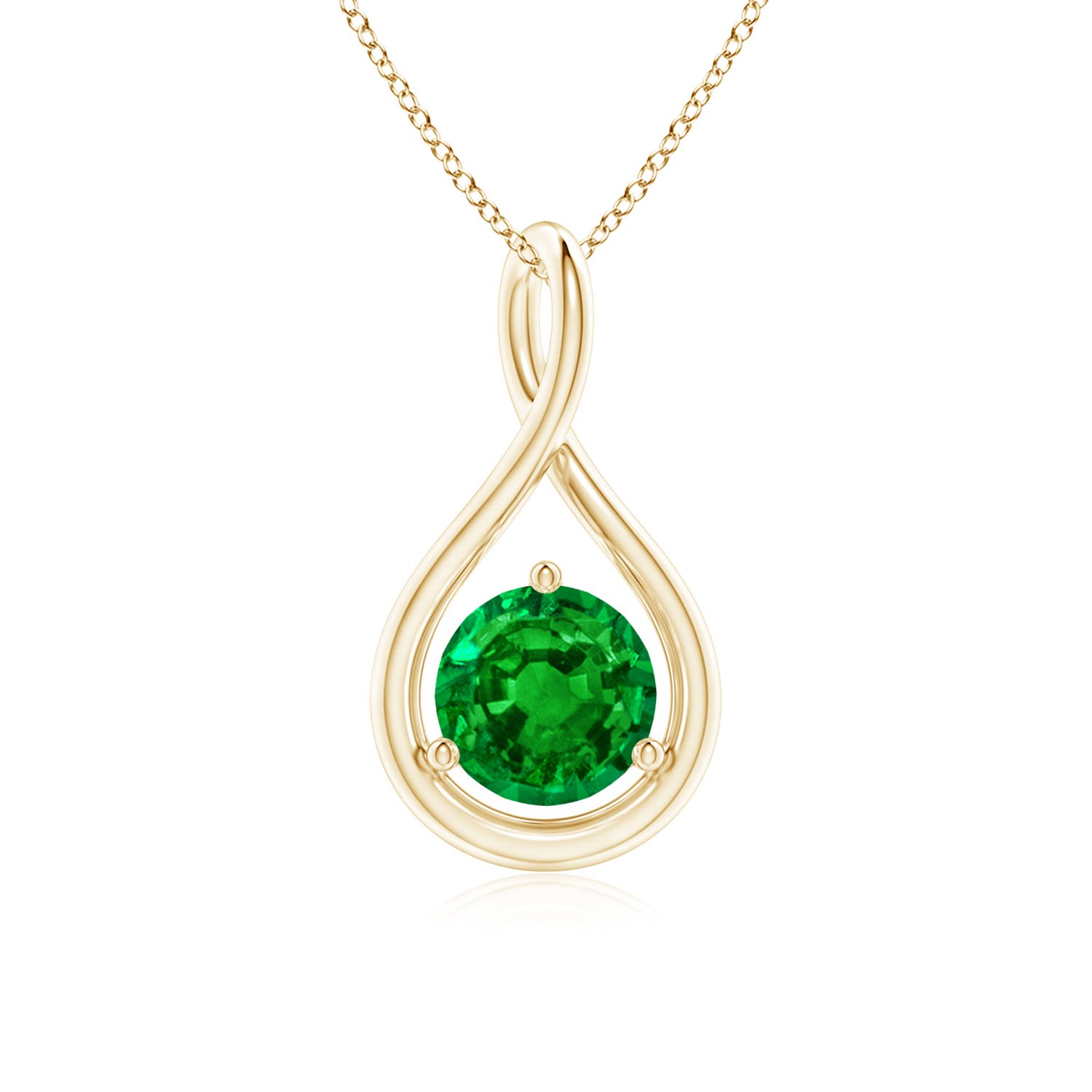 AAAA - Emerald / 0.75 CT / 14 KT Yellow Gold