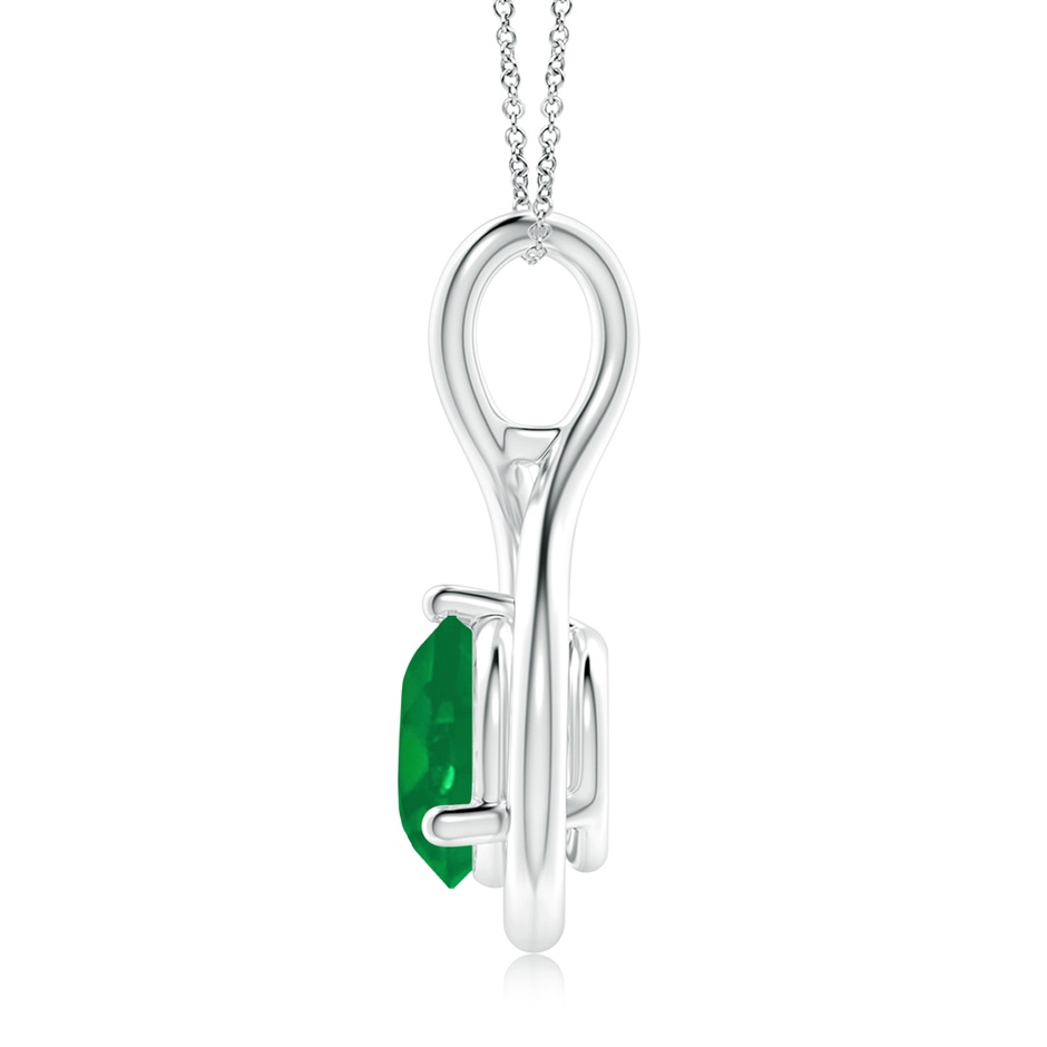 8mm AA Solitaire Round Emerald Infinity Twist Pendant in P950 Platinum side 199