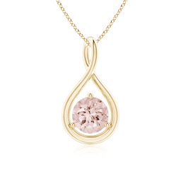 Solitaire Yellow Gold Morganite Necklaces & Pendants