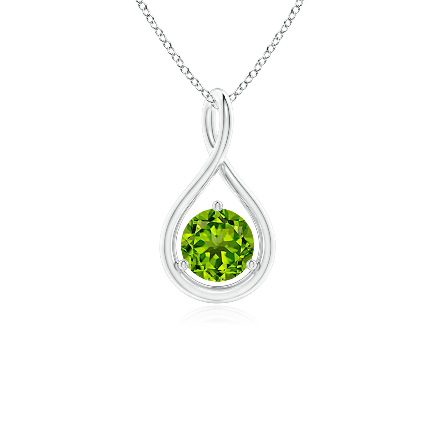 Platinum Peridot Necklaces & Pendants