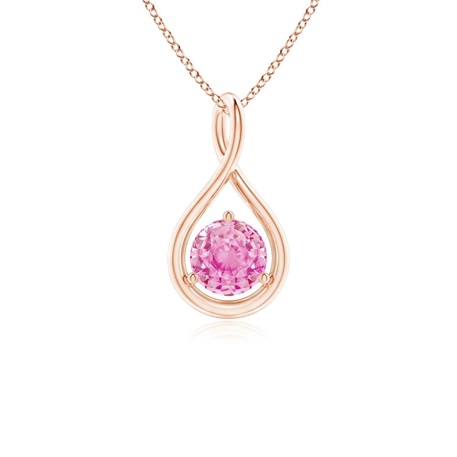 A - Pink Sapphire / 0.6 CT / 14 KT Rose Gold