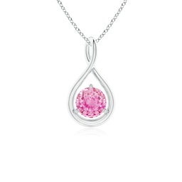 Solitaire Pink Sapphire Solitaire Necklaces and Pendants