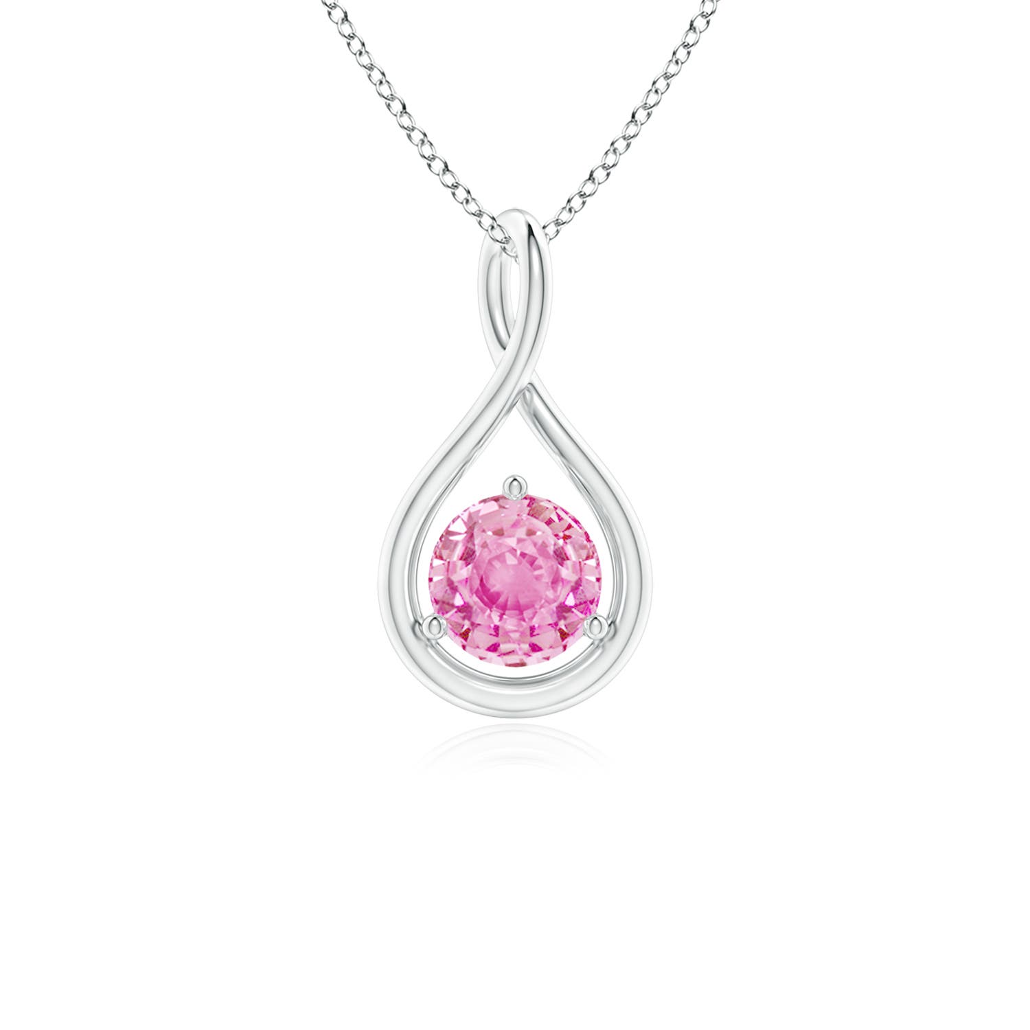 A - Pink Sapphire / 0.6 CT / 14 KT White Gold