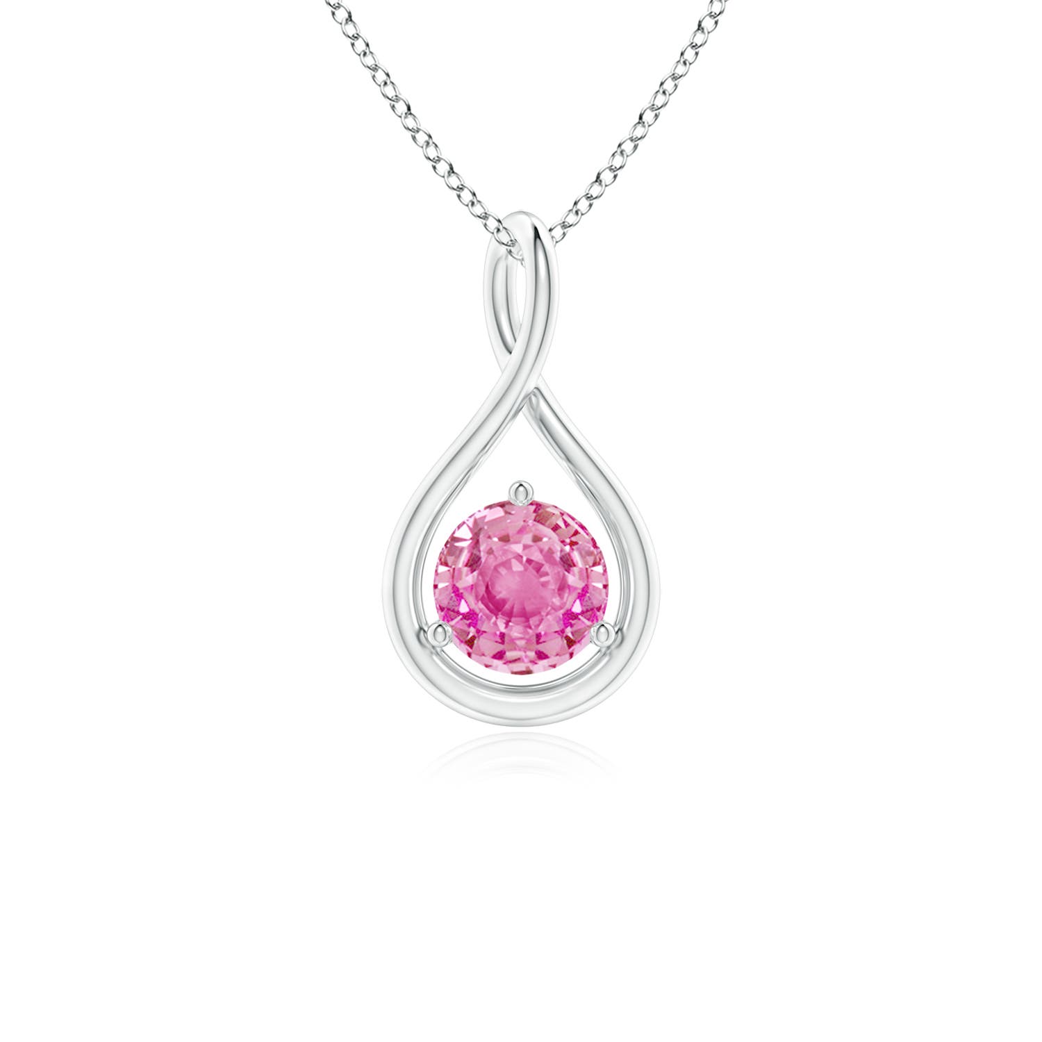 AA - Pink Sapphire / 0.6 CT / 14 KT White Gold