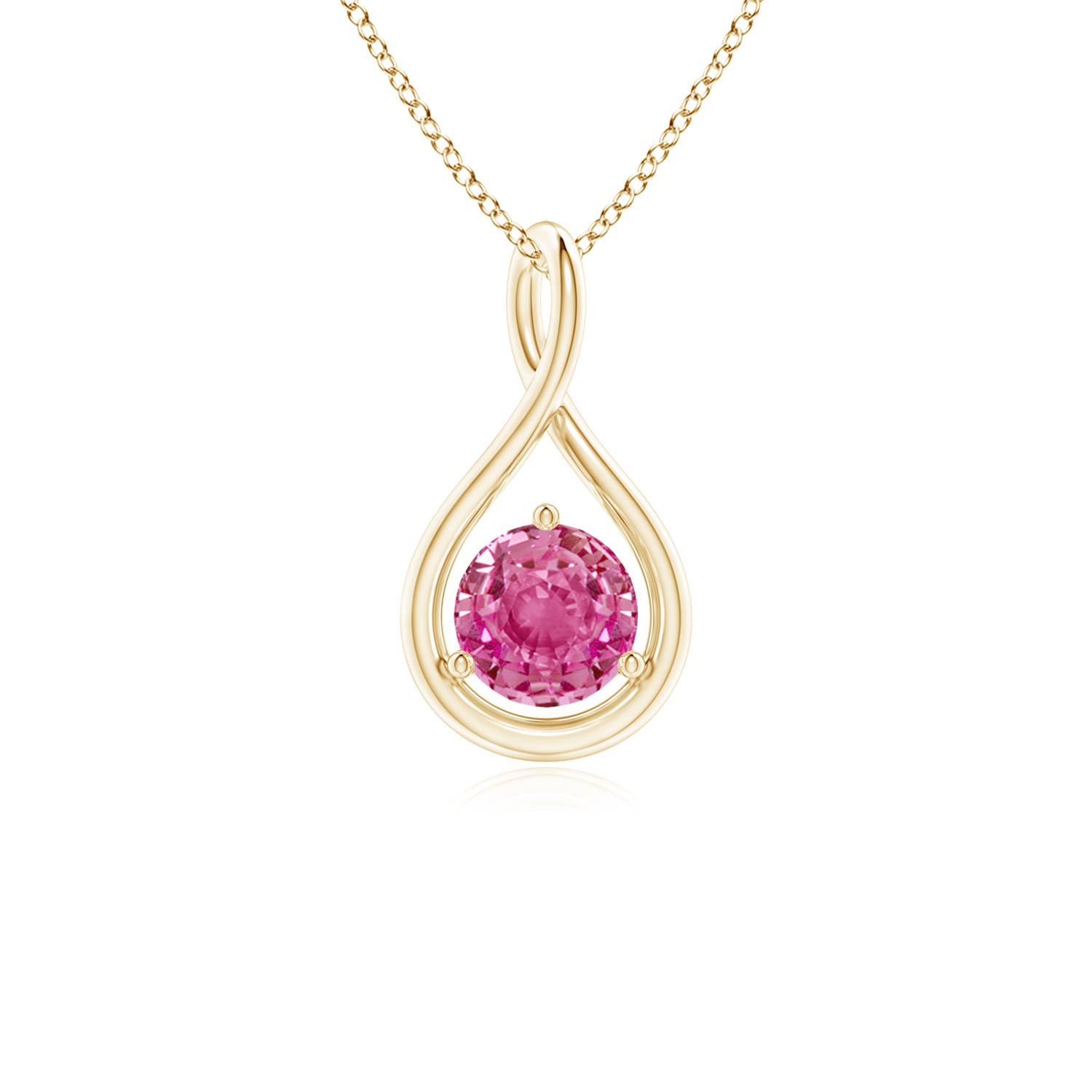 AAA - Pink Sapphire / 0.6 CT / 14 KT Yellow Gold