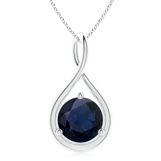 10mm A Solitaire Round Sapphire Infinity Twist Pendant in P950 Platinum