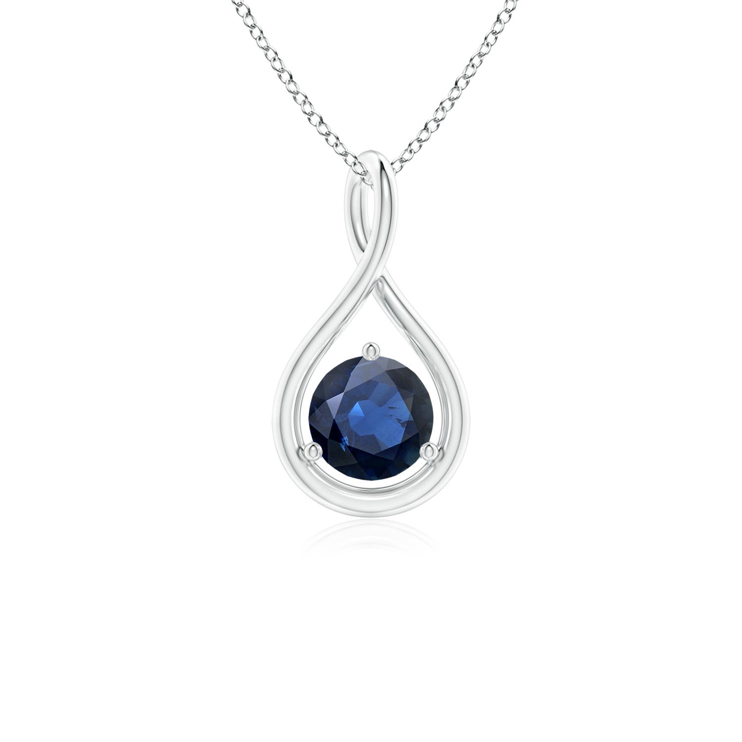 AA - Blue Sapphire / 0.6 CT / 14 KT White Gold