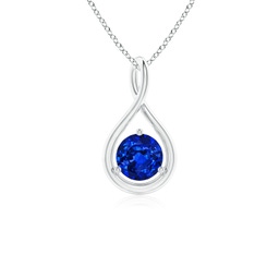 Infinity Platinum Blue Sapphire Necklaces and Pendants