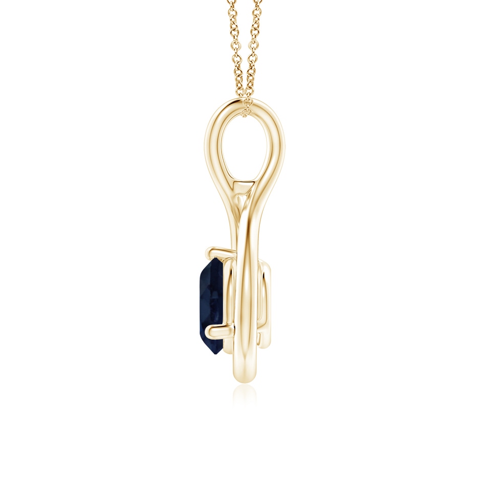 6mm A Solitaire Round Sapphire Infinity Twist Pendant in 18K Yellow Gold side 199