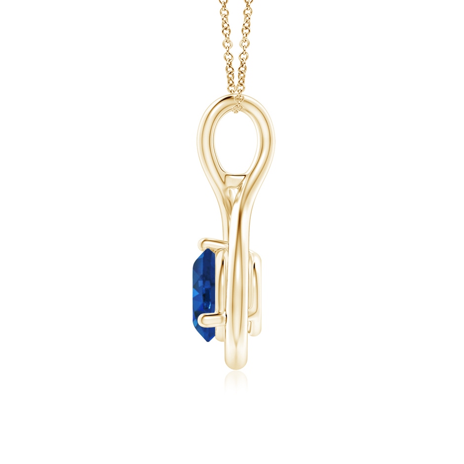 6mm AAA Solitaire Round Sapphire Infinity Twist Pendant in 18K Yellow Gold side 199