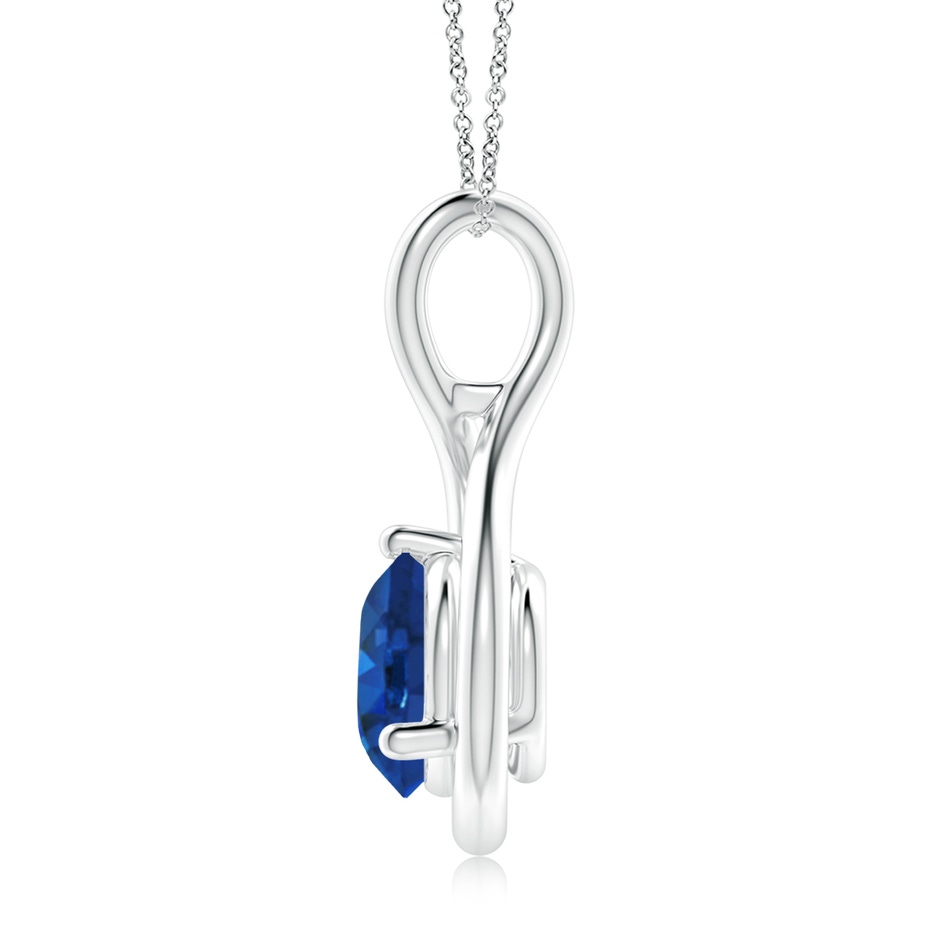 8mm AAA Solitaire Round Sapphire Infinity Twist Pendant in P950 Platinum side 199