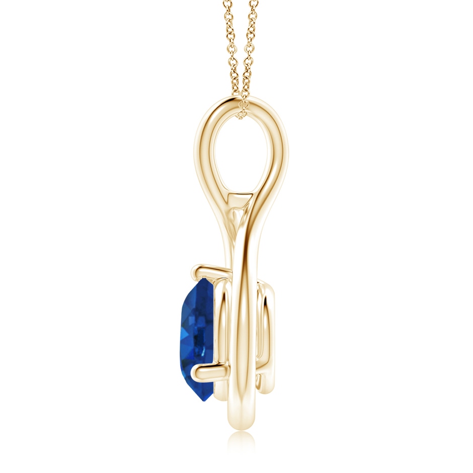 8mm AAA Solitaire Round Sapphire Infinity Twist Pendant in Yellow Gold side 199