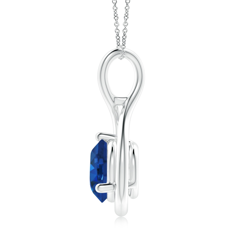 9mm AAA Solitaire Round Sapphire Infinity Twist Pendant in S999 Silver side 199