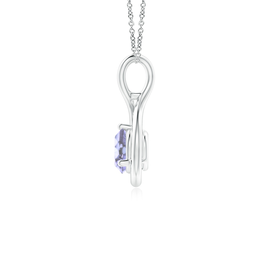 5mm A Solitaire Round Tanzanite Infinity Twist Pendant in White Gold side 199