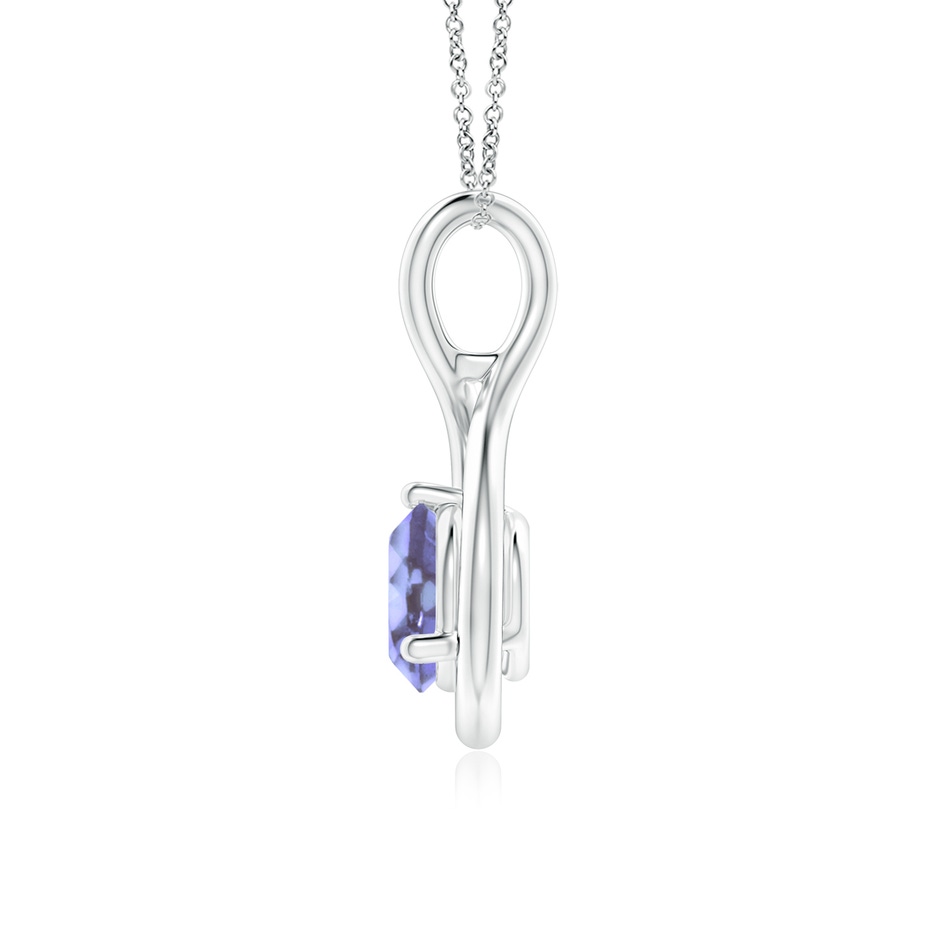 6mm A Solitaire Round Tanzanite Infinity Twist Pendant in P950 Platinum side 199
