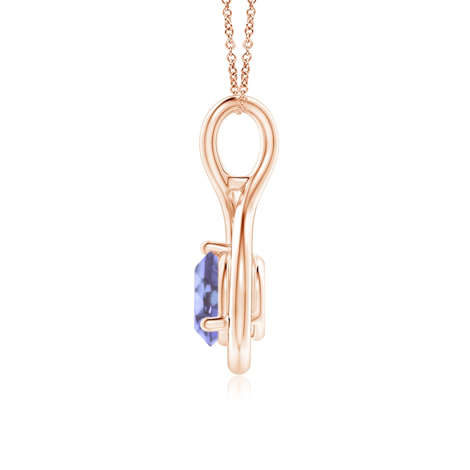 6mm A Solitaire Round Tanzanite Infinity Twist Pendant in Rose Gold side 199
