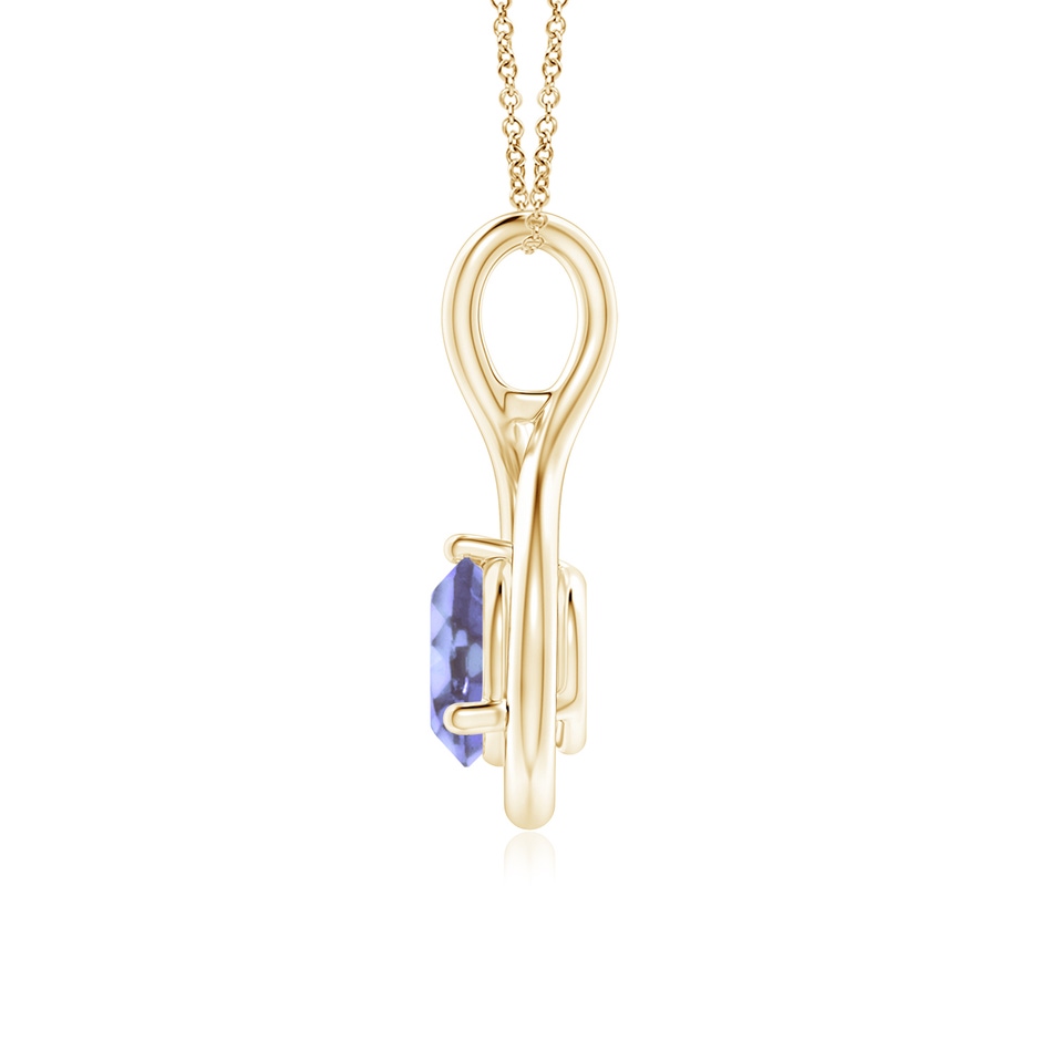6mm A Solitaire Round Tanzanite Infinity Twist Pendant in Yellow Gold side 199
