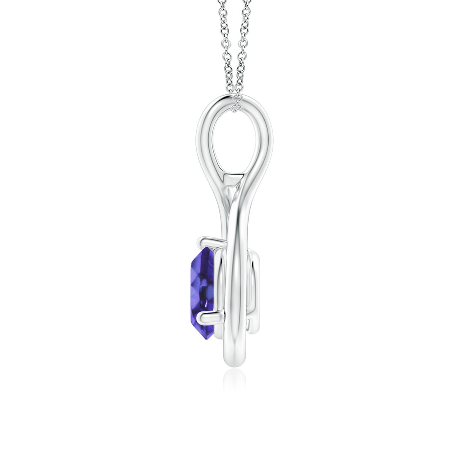 6mm AA Solitaire Round Tanzanite Infinity Twist Pendant in S999 Silver side 199