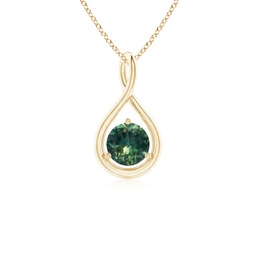 Fashion Yellow Gold Teal Montana Sapphire Necklaces & Pendants