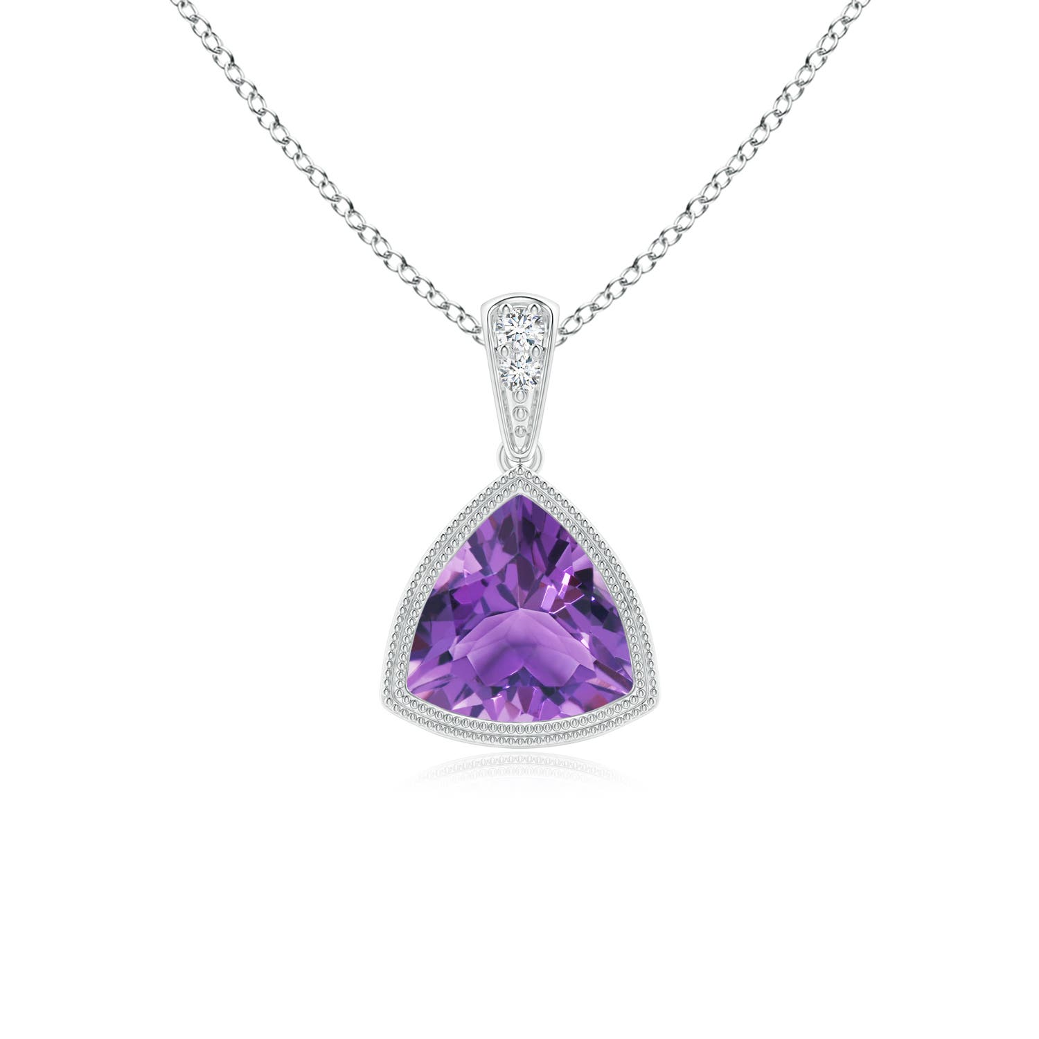 AA - Amethyst / 0.71 CT / 14 KT White Gold