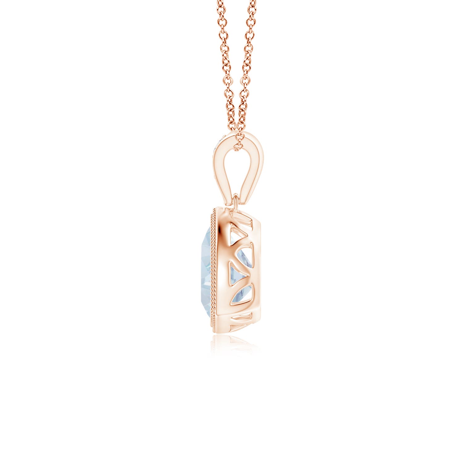 A - Aquamarine / 0.61 CT / 14 KT Rose Gold