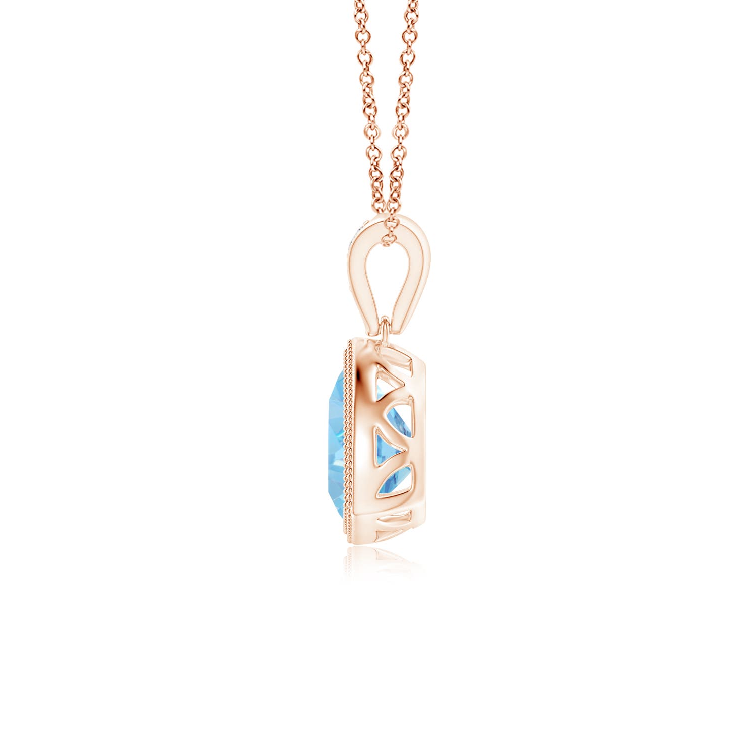 AAAA - Aquamarine / 0.61 CT / 14 KT Rose Gold