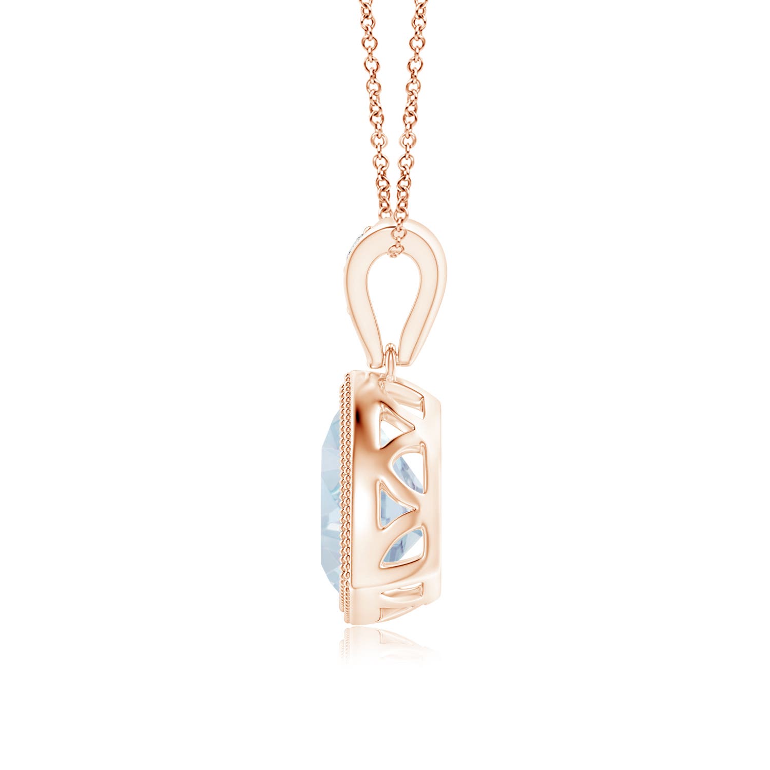 A - Aquamarine / 1.02 CT / 14 KT Rose Gold