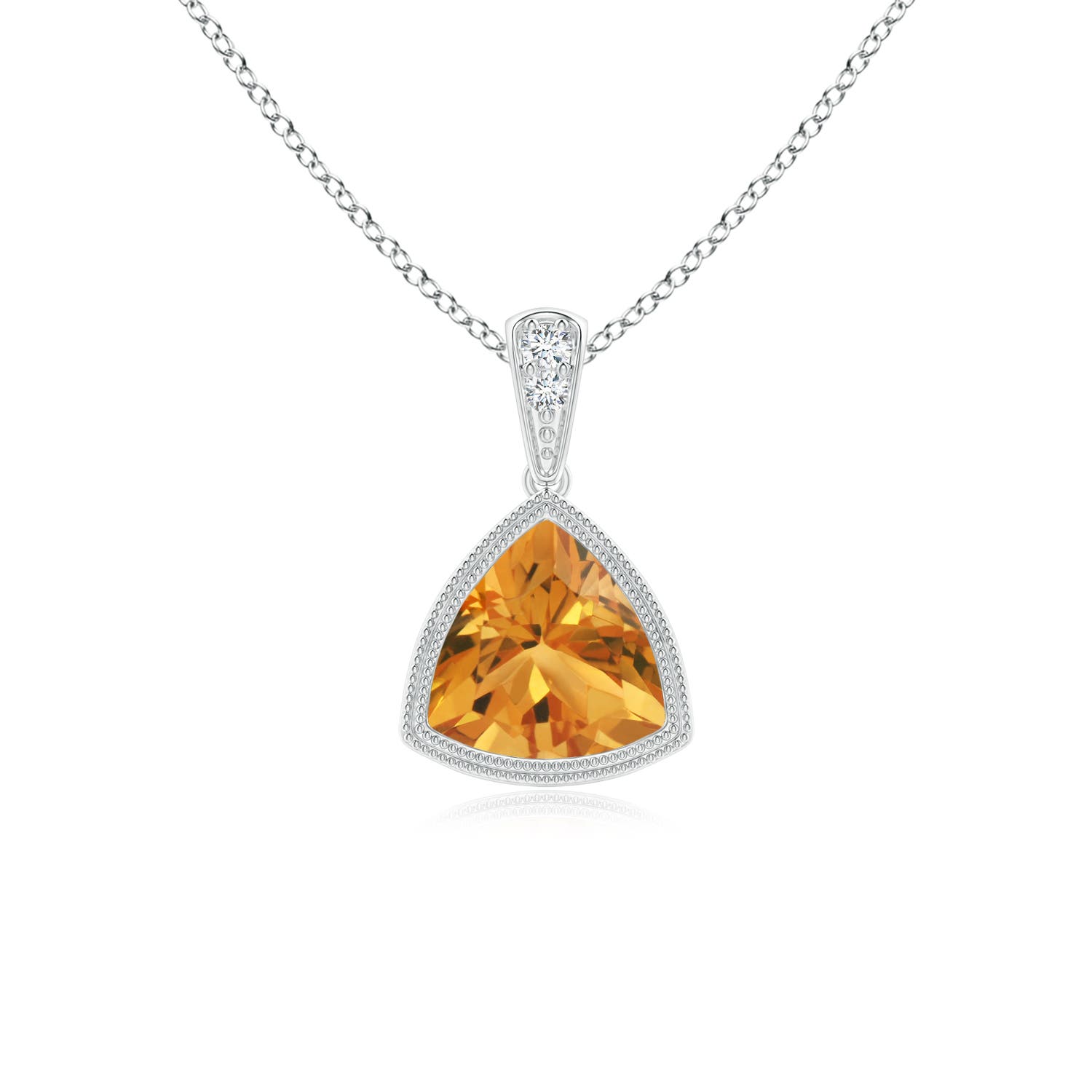 AA - Citrine / 0.61 CT / 14 KT White Gold