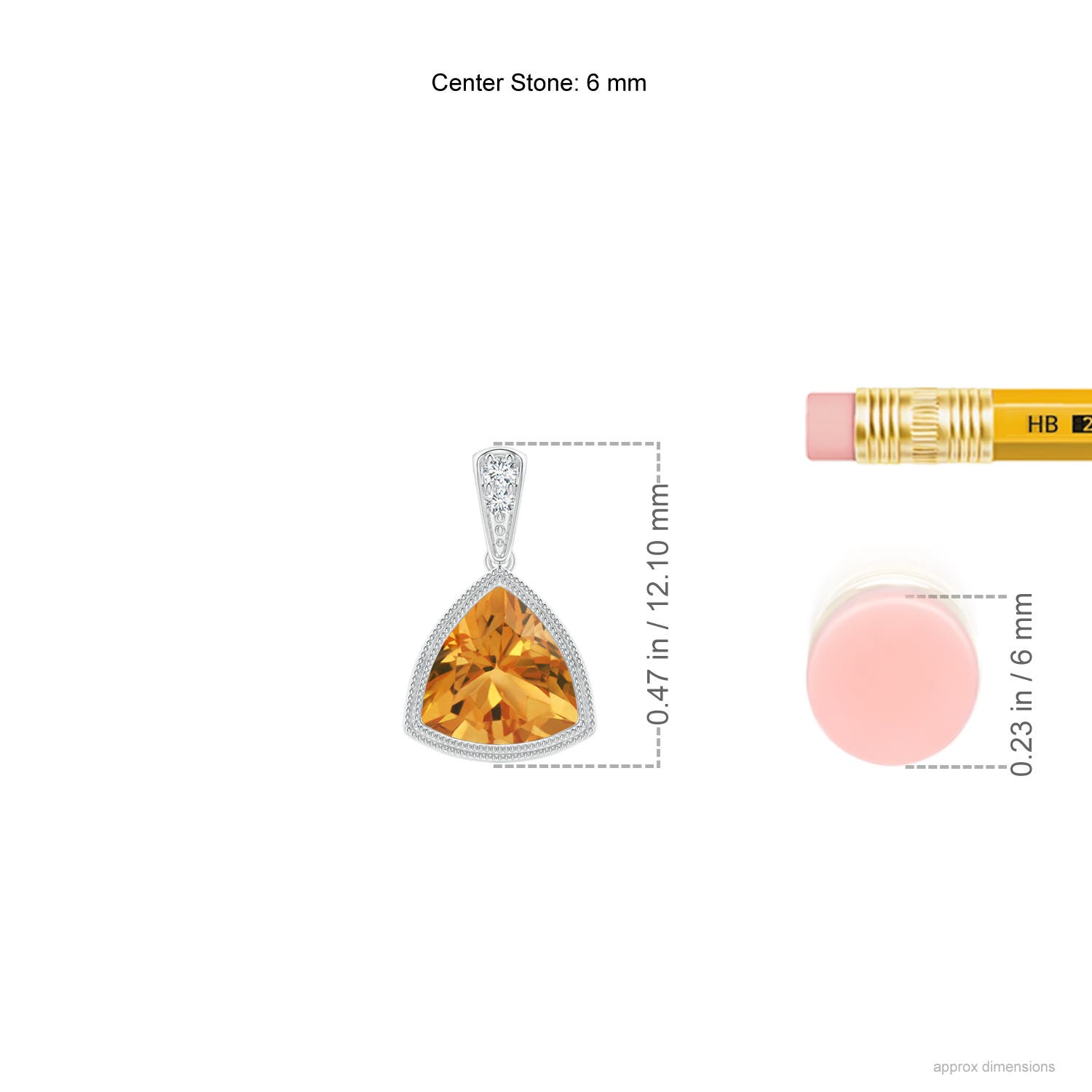 AA - Citrine / 0.61 CT / 14 KT White Gold