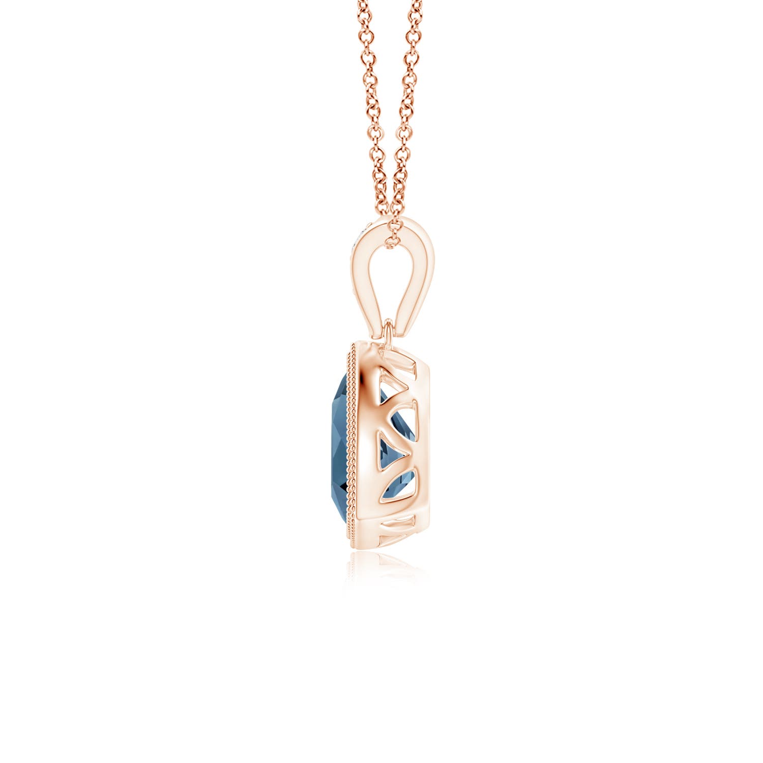 A - London Blue Topaz / 0.91 CT / 14 KT Rose Gold