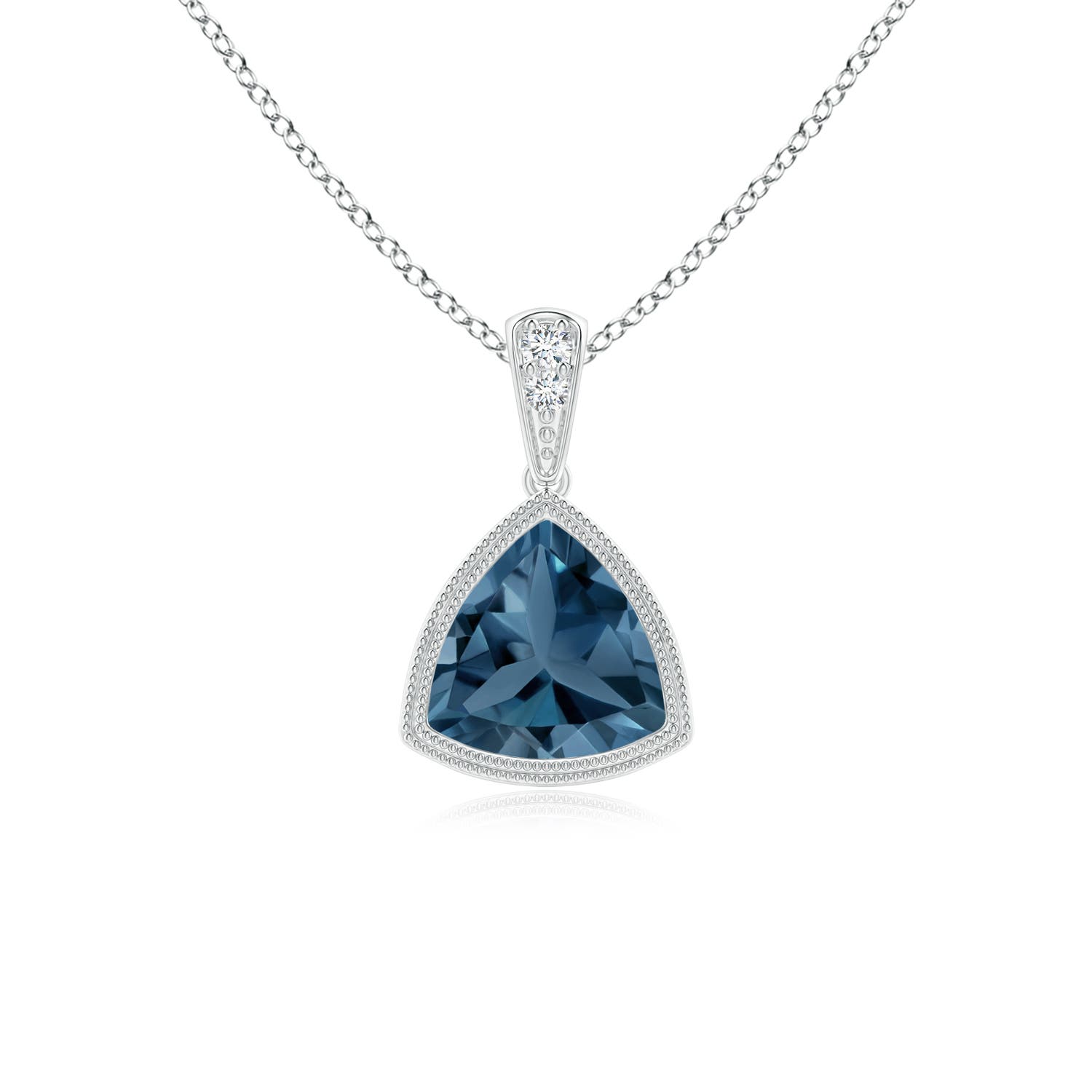 A - London Blue Topaz / 0.91 CT / 14 KT White Gold