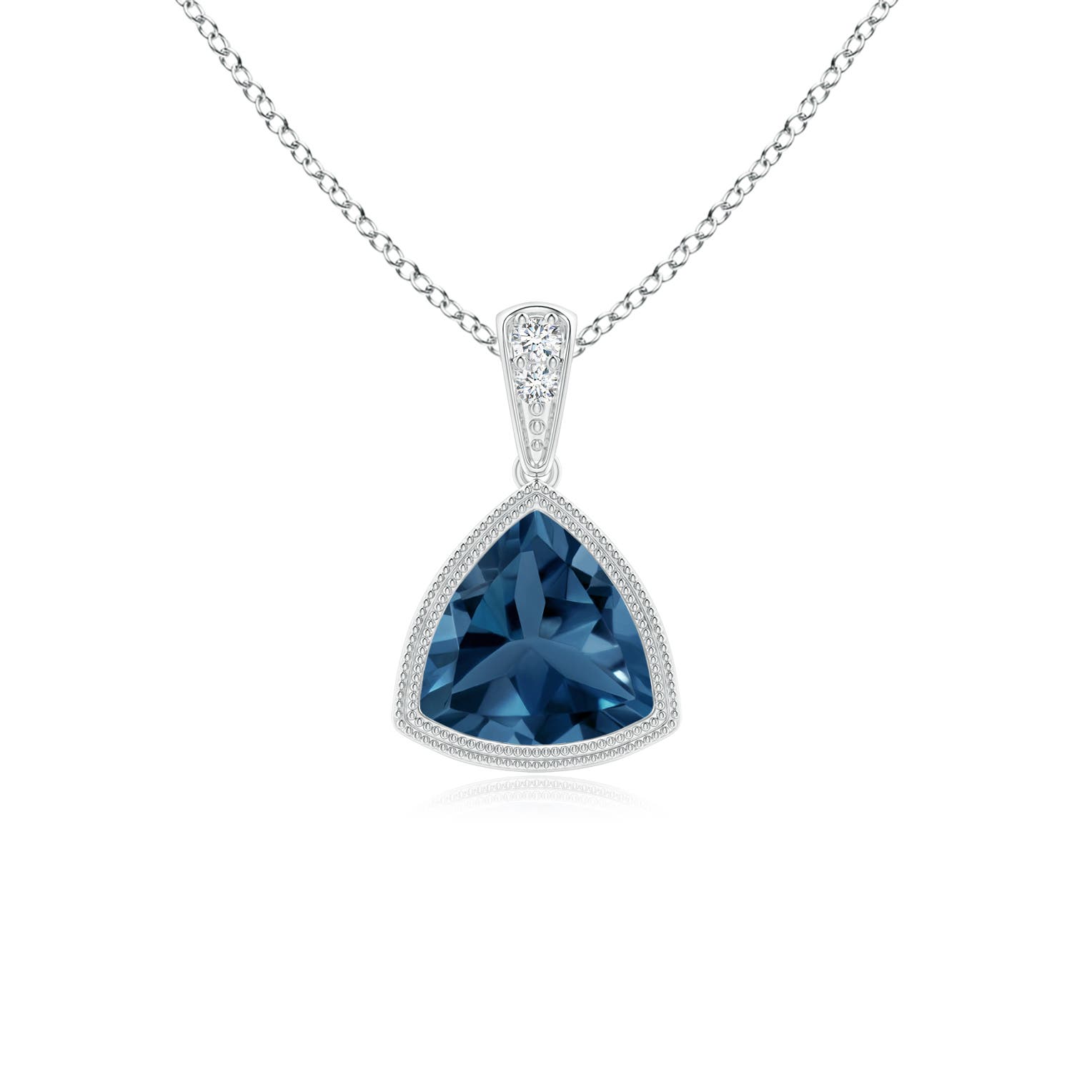 AA - London Blue Topaz / 0.91 CT / 14 KT White Gold