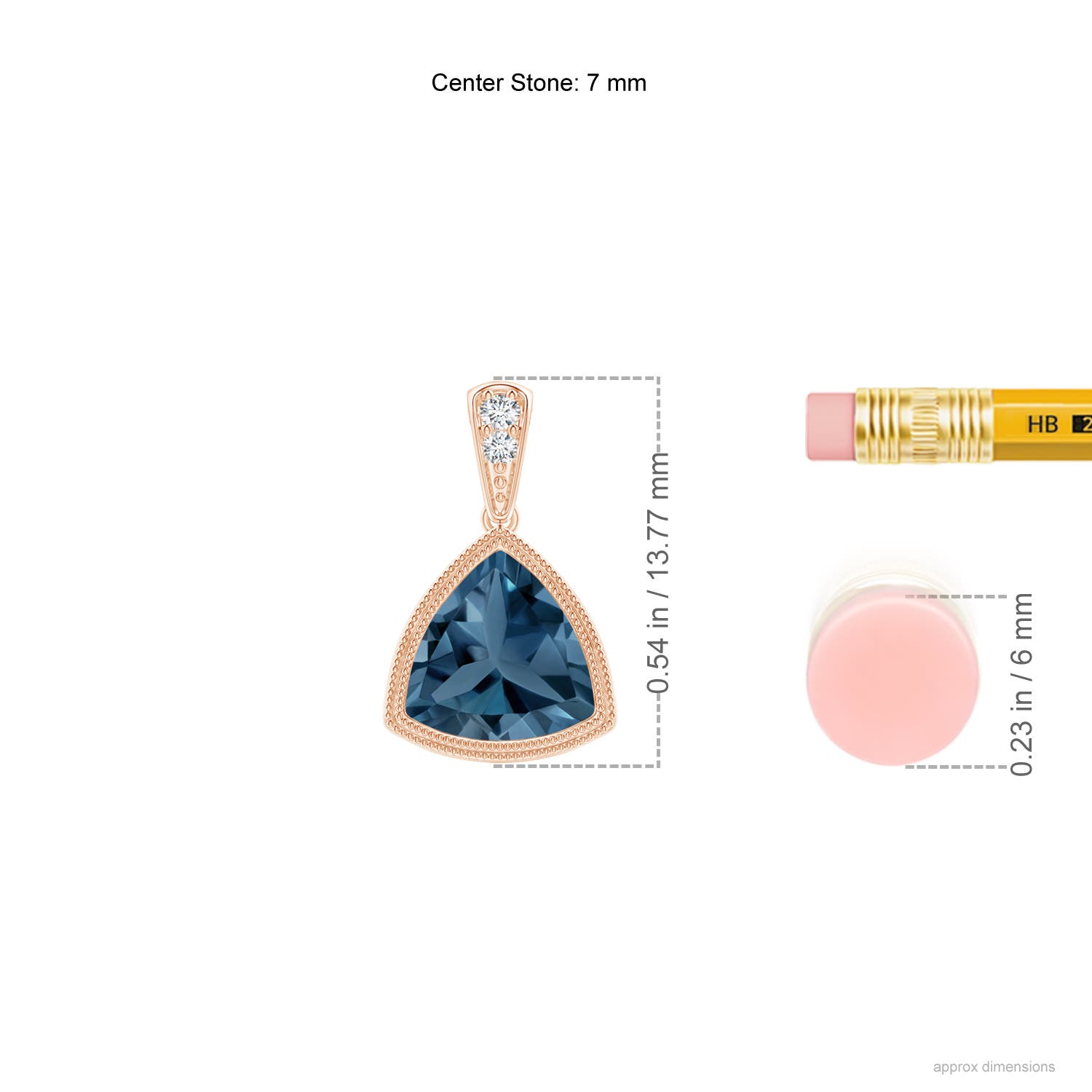 A - London Blue Topaz / 1.32 CT / 14 KT Rose Gold