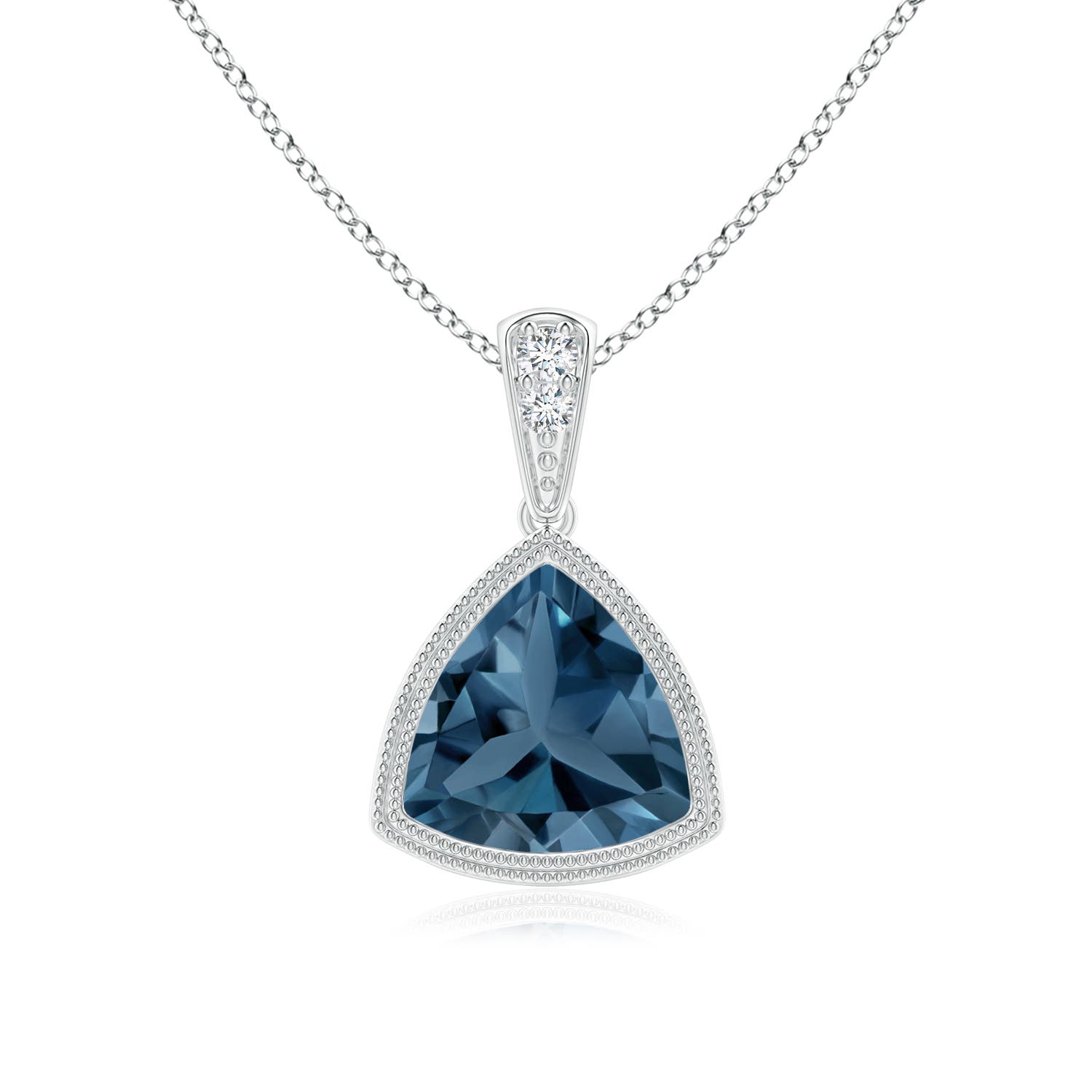 A - London Blue Topaz / 1.32 CT / 14 KT White Gold