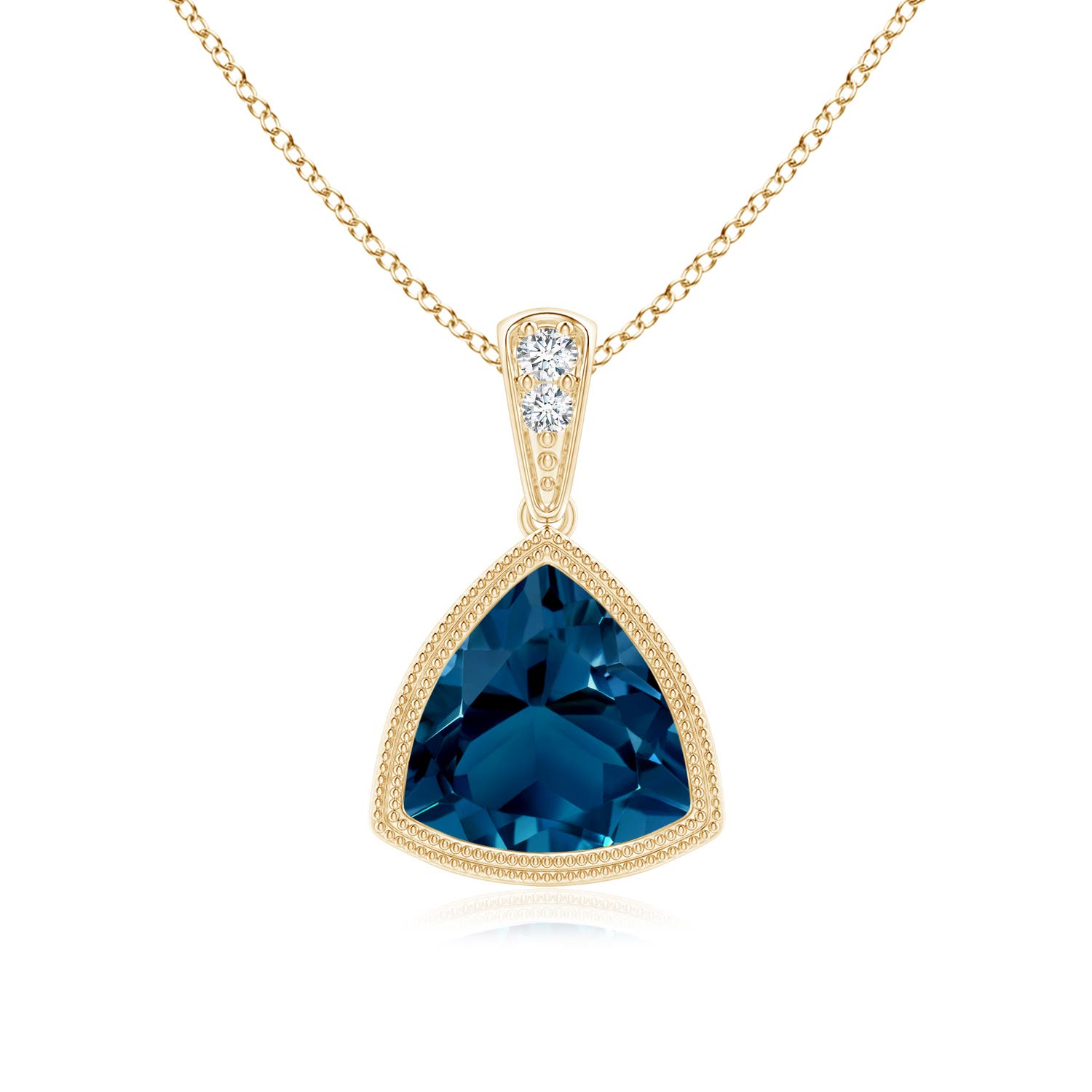 AAAA - London Blue Topaz / 1.32 CT / 14 KT Yellow Gold