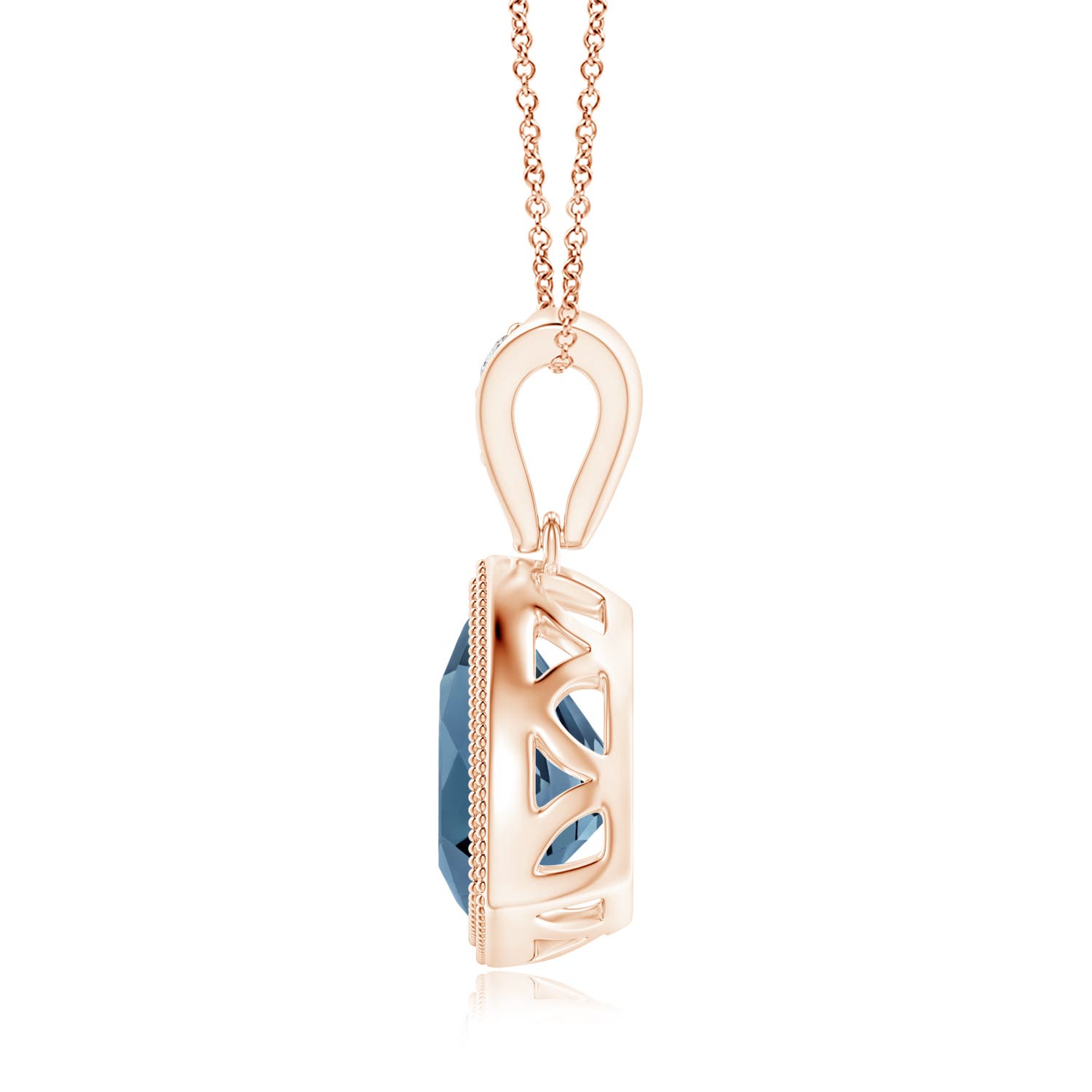 A - London Blue Topaz / 2.22 CT / 14 KT Rose Gold