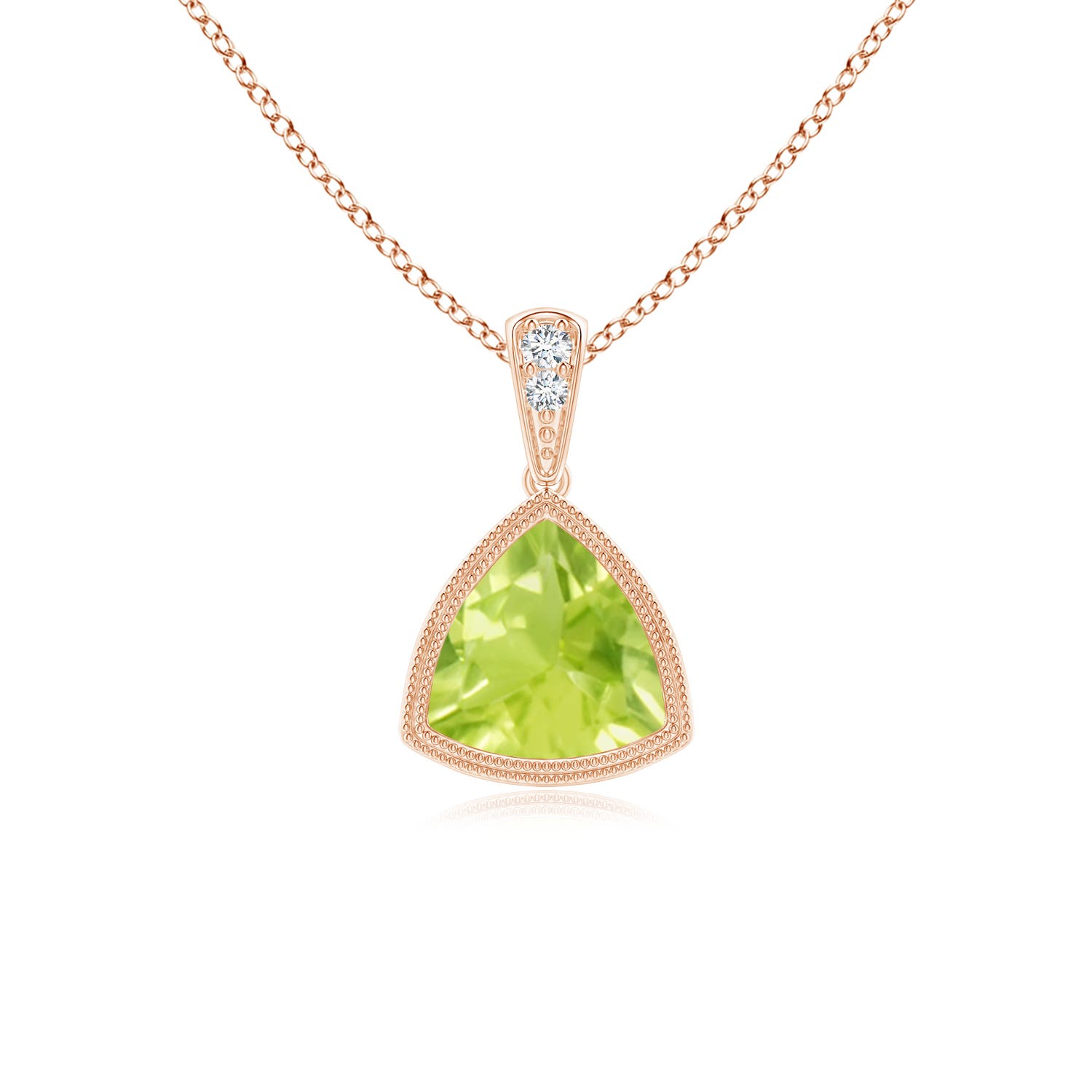 A - Peridot / 0.71 CT / 14 KT Rose Gold