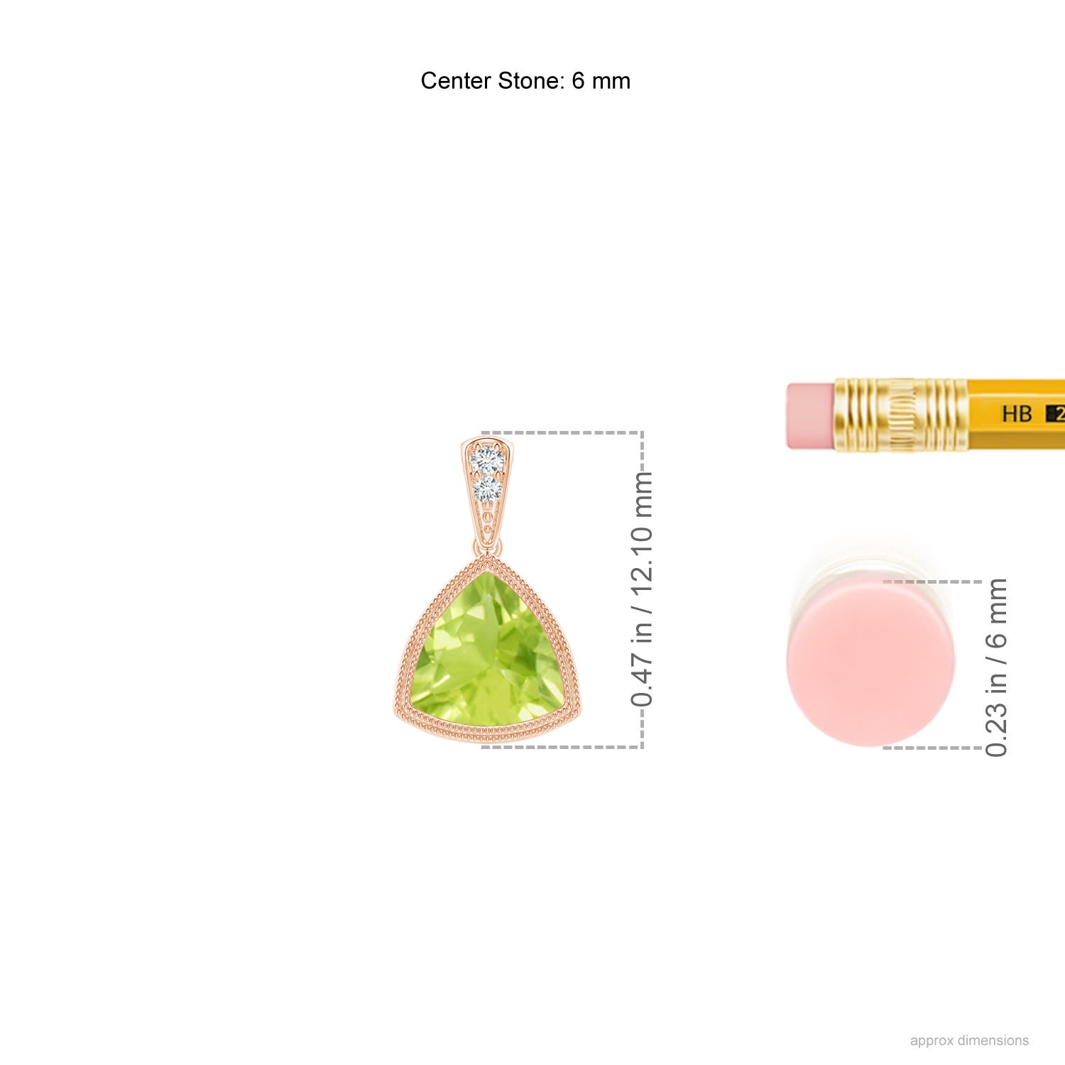 A - Peridot / 0.71 CT / 14 KT Rose Gold