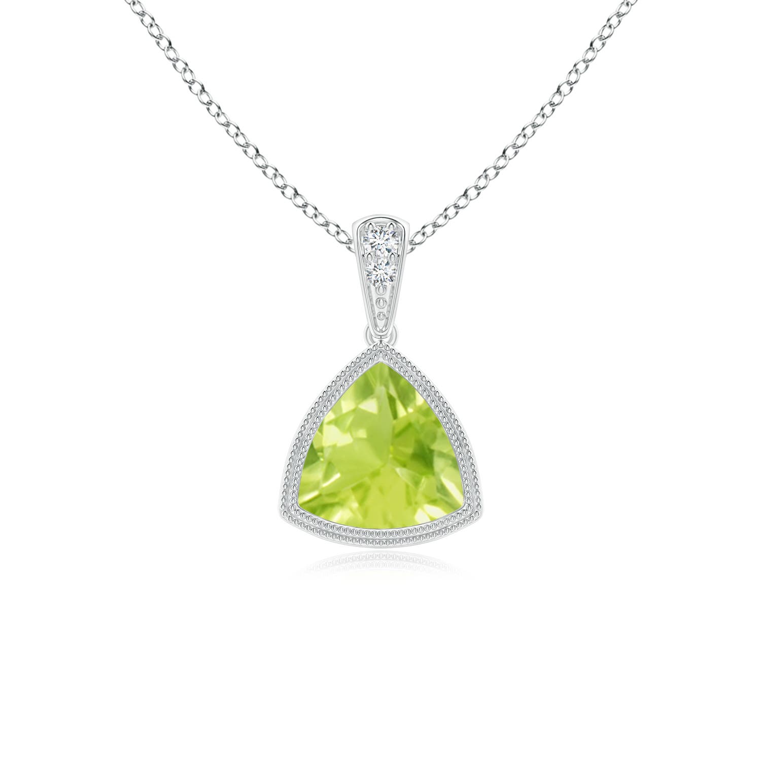 A - Peridot / 0.71 CT / 14 KT White Gold