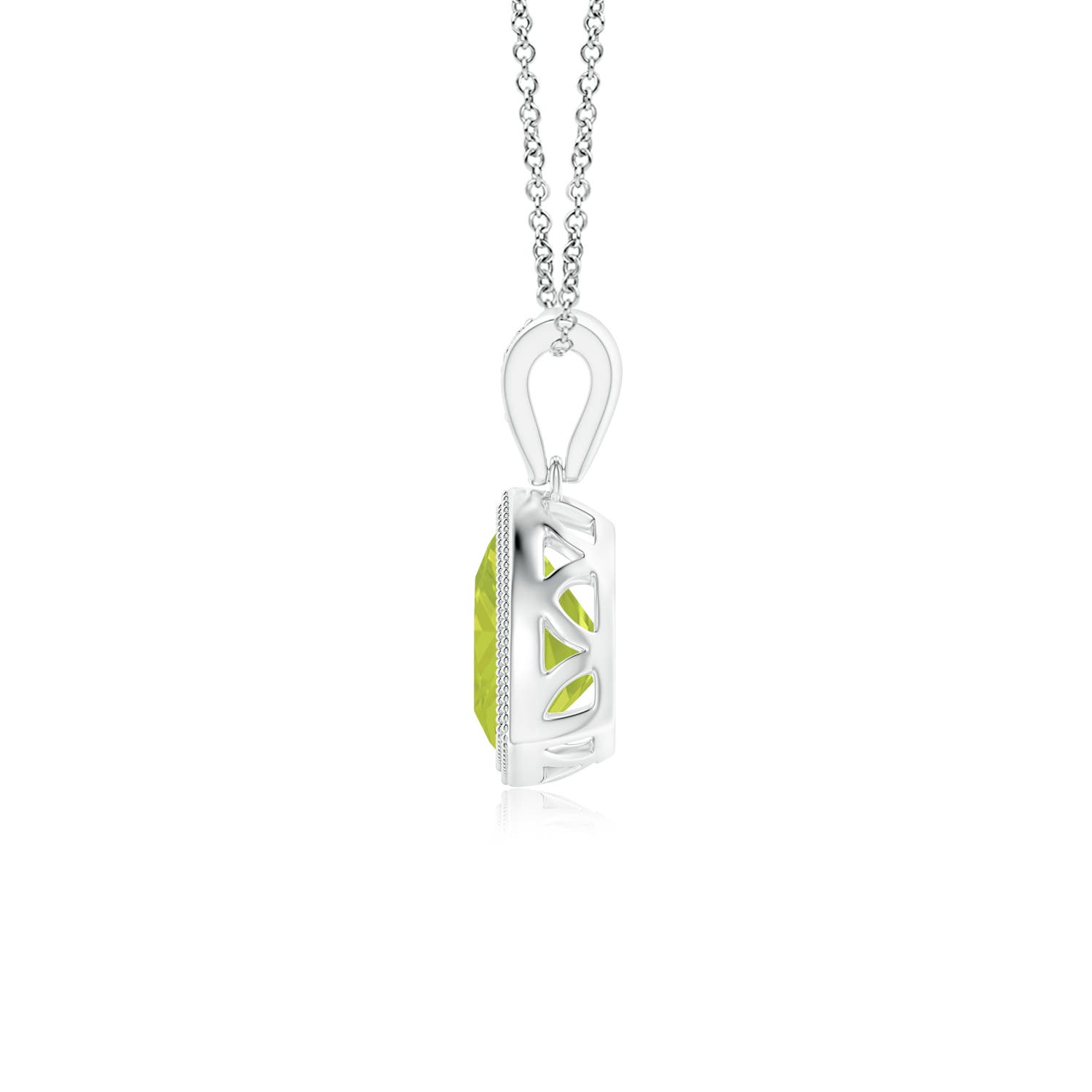 A - Peridot / 0.71 CT / 14 KT White Gold